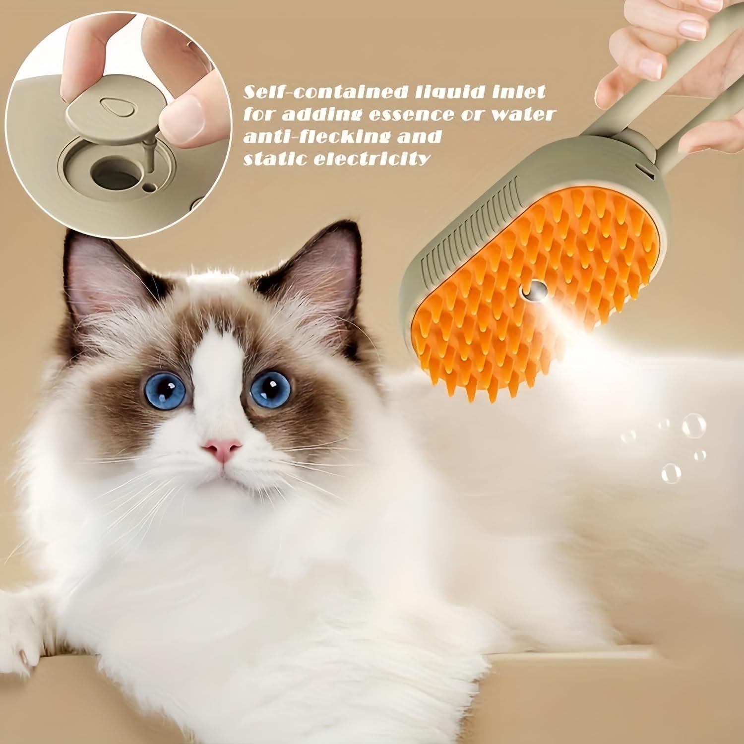 Spritz Defur Comb For Cats, 2025 New Cat Spritz Defur Comb, Cloud Care Cat Brush, 3 In 1 Pet Steam Brush For Shedding, Cat Grooming Brush Removing Tangled & Loosse Hair (2pcs) - Image 4