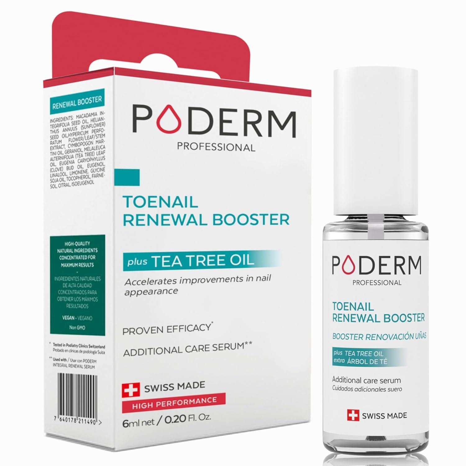 PODERM – TOENAIL RENEWAL BOOSTER – TEA TREE oil-serum - Restores Appearance of Discolored/Damaged Nails – Toe and Fingernail Repair – 100% Natural Ingredients and Vegan – Express Renewal – Swiss Made - Image 2