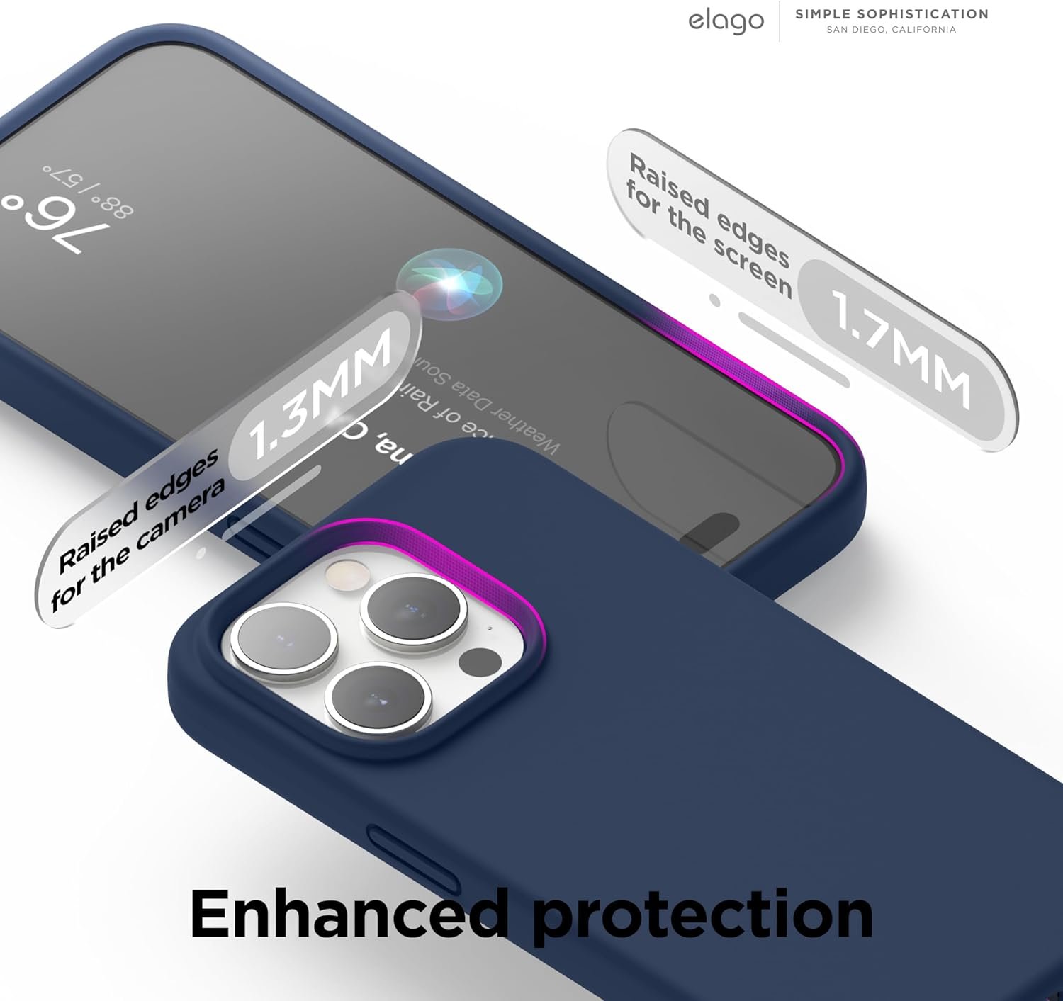 elago Compatible with iPhone 15 Pro Case, Liquid Silicone Case, Full Body Protective Cover, Shockproof, Slim Phone Case, Anti-Scratch Soft Microfiber Lining, 6.1 inch (Jean Indigo) - Image 6