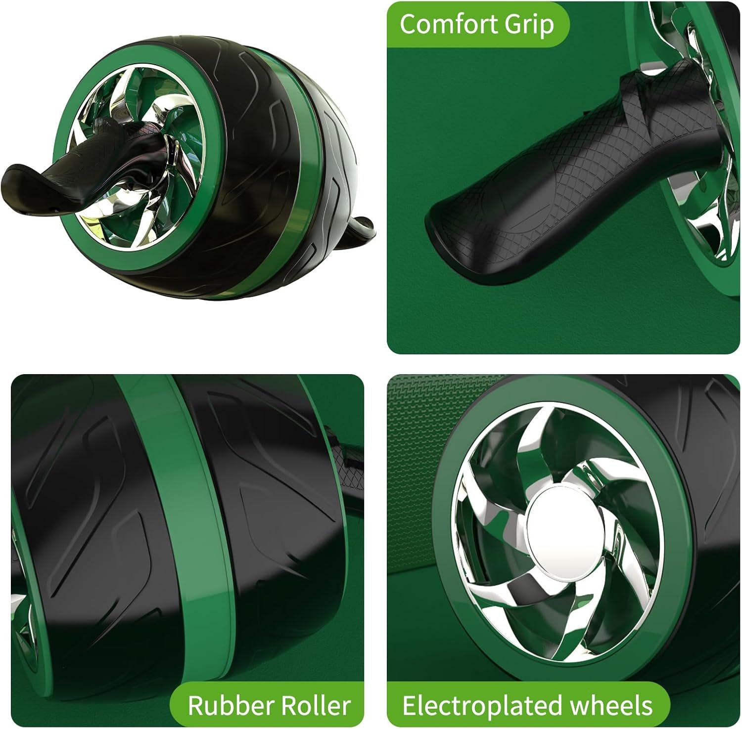 JJM Auto Rebound Exercise Roller - Abdominal Roller for Home Core Strength Training with Built-in Spring Resistance Auto Rebound - Image 5