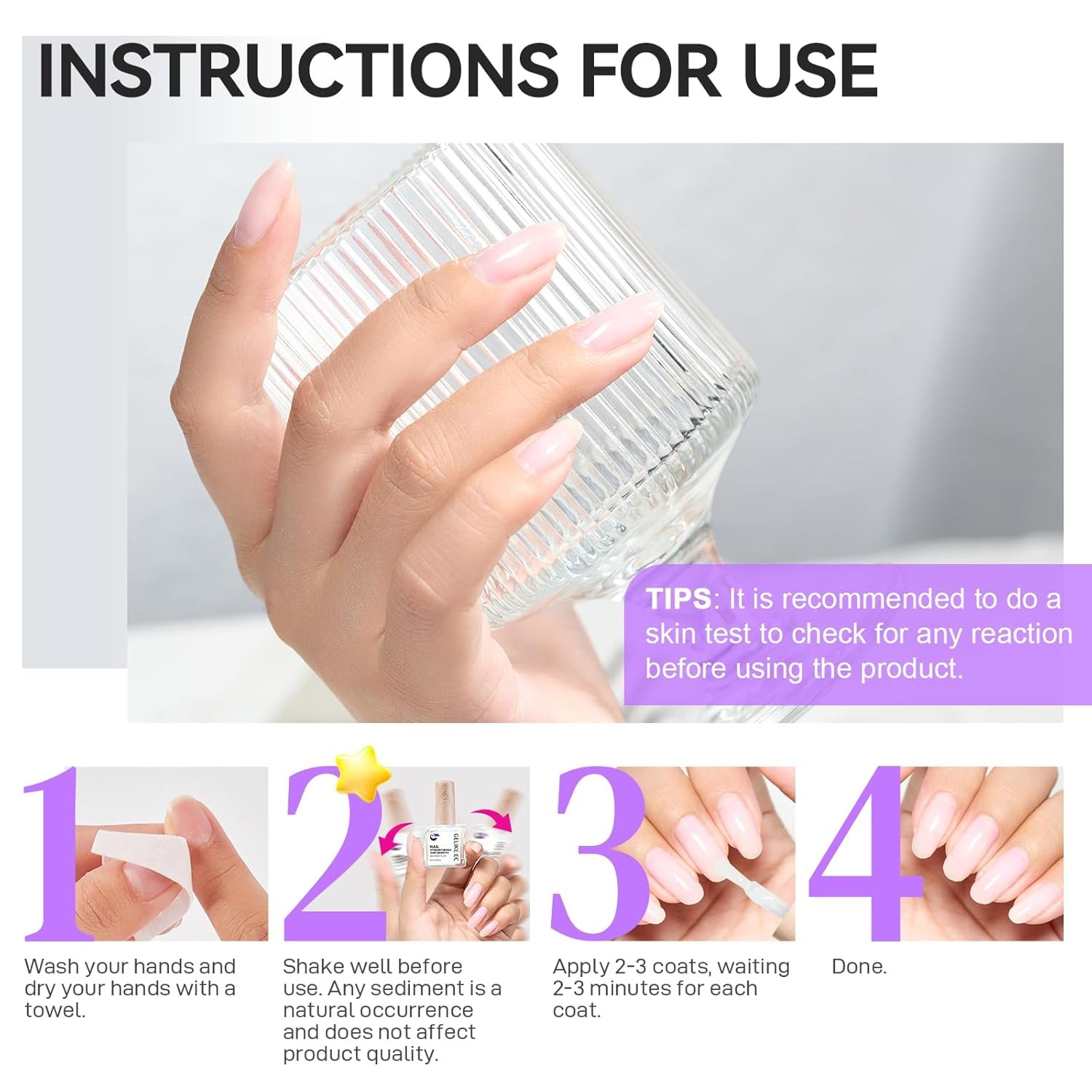 Gelike EC Nail Ridge Filler: Natural Nail Growth Treatment for Weak and Damaged Nails, Protein Nail Hardener for Home Salon Work, Light Milky Wihte - Image 9