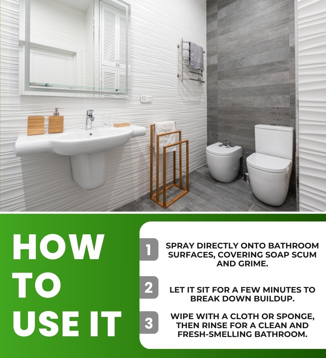 Scrubbing Bubbles Citrus Scent Bathroom Cleaner Spray 32 oz Bundle with Microfiber Cloth - Tub & Tile Cleaner - Soap Scum Remover for Shower Glass - Bathroom Cleaner with Bleach - (3 Items) - Image 4