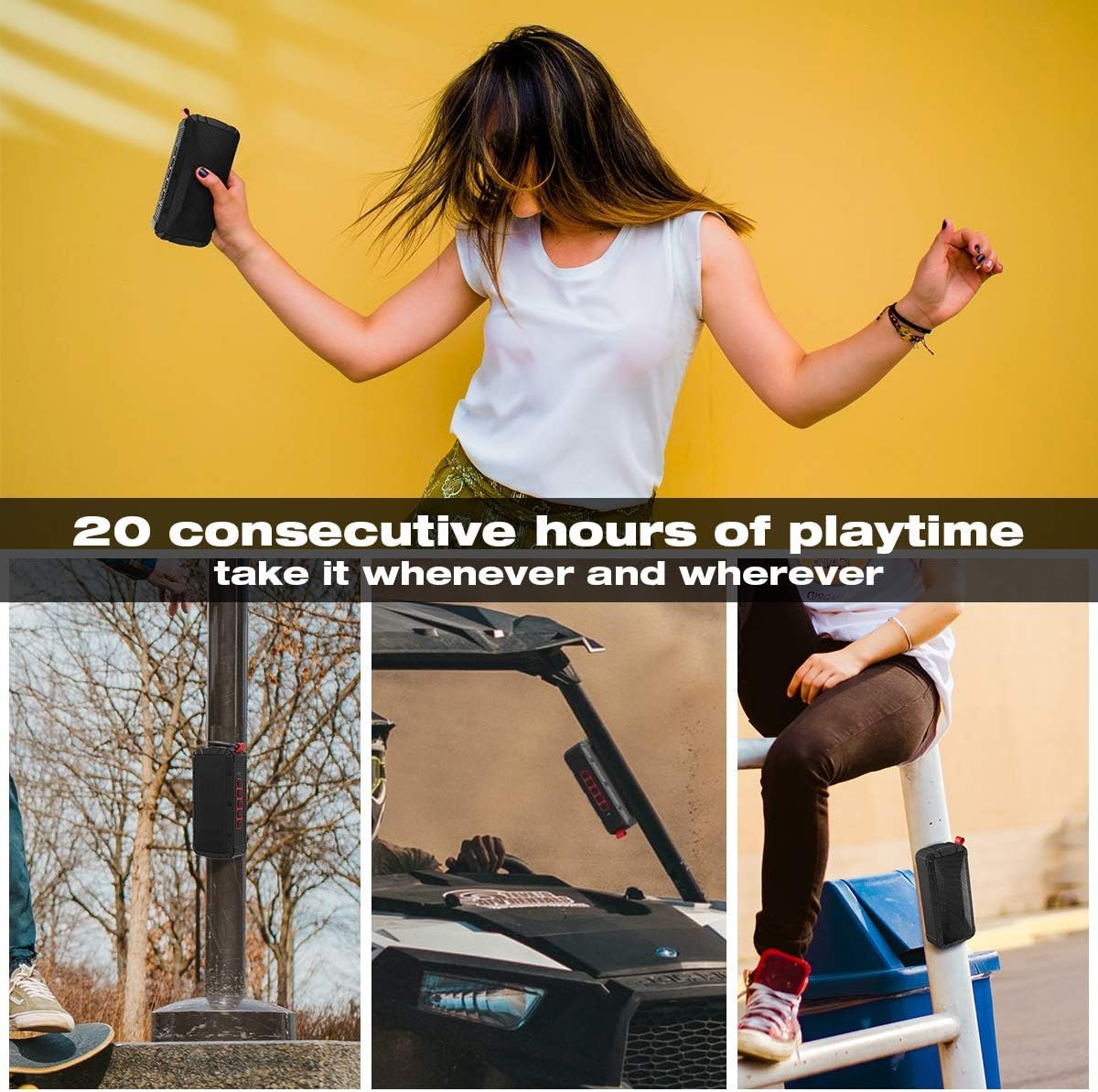 Pro Portable Magnetic Bluetooth Golf Speaker Wireless Waterproof IPX6/Shockproof 3rd Generation Magnetic Golf Speakers for Golf Cart 24Hour Battery Golf Accessories Golf Gifts(TWS & SD Card function) - Image 10