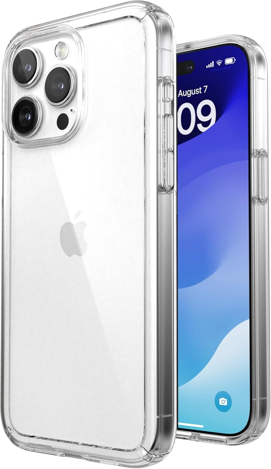 Speck Clear iPhone 15 Pro Max Case - Slim, Drop Protection - Scratch Resistant, Anti-Yellowing, 6.7 Inch Phone Case - GemShell Clear - Image 2