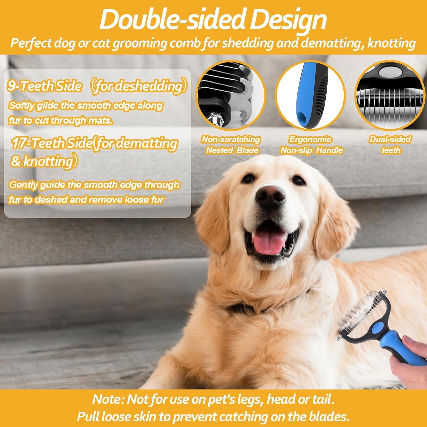 XANGNIER Pet Grooming Brush and Knotting Comb Tools,2024 Multifunctional Pet Shedding Comb for Removing Tangled and Loose Hair,Dematting Deshedding Undercoat Rake for Dogs/Cats Grooming Supplies,6 Pcs - Image 6