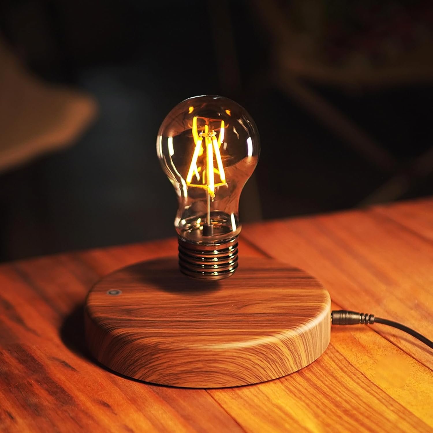 Floating Light Bulb, Magnetic Levitating LED Desk Lamp Table lamp Night Light, 360 Degree Automatic Rotating Light, Unique Gifts for Christmas Office Decor - Image 4