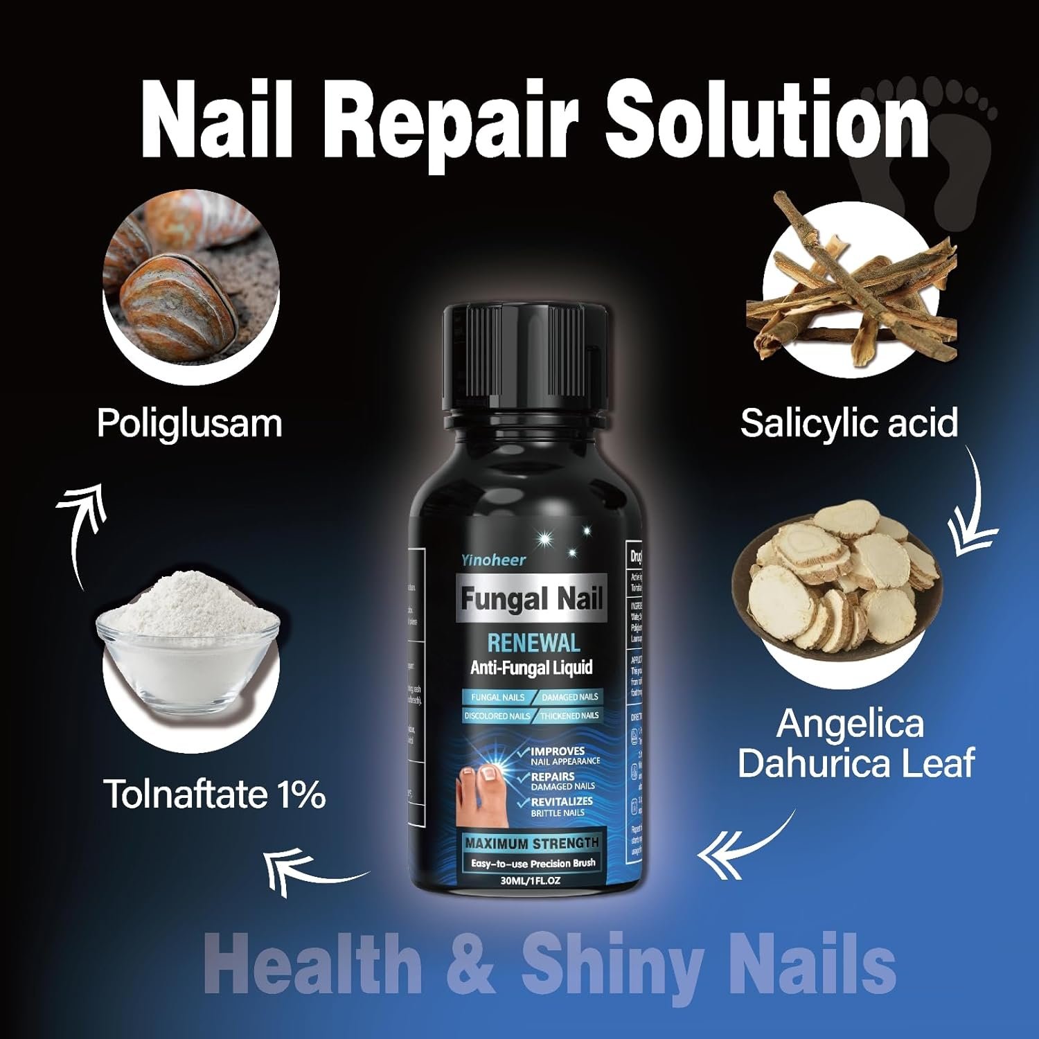 Toenail Fungus Treatment, Nail Fungus Treatment for Toenail, Nail Repair Solution, Fingernails Renewal Liquid For Damaged & Discoloration Nail, Nail Fungus Treatment, Safely and Gently - 30ML (1 FLOZ) - Image 4