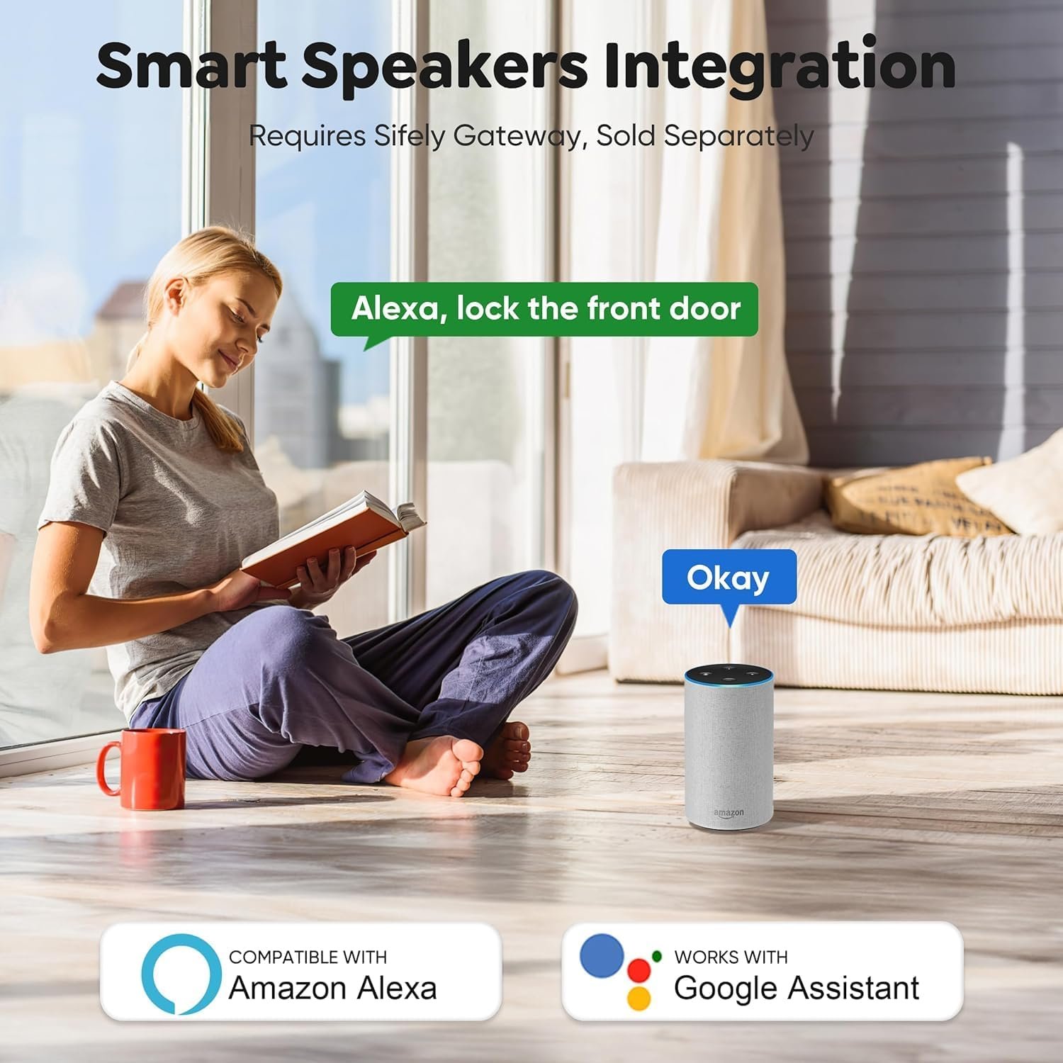 Keyless-Entry Fingerprint Deadbolt Smart Lock: Sifely Smart Lock, Automatic Electronic Keyless Entry Door Lock, Digital Smart Door Lock with Code, Biometric Fingerprint Door Lock with Keypad (Silver) - Image 8