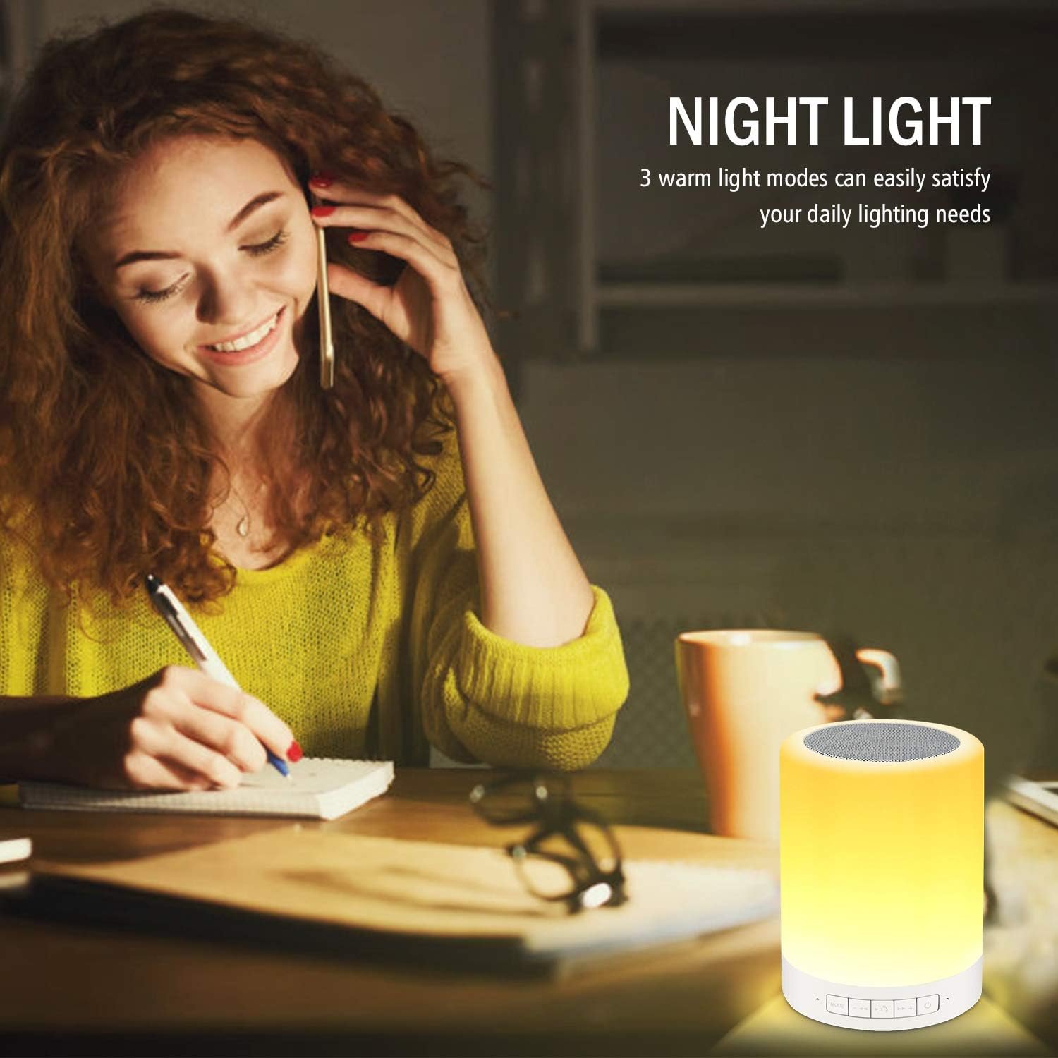 Night Light Bluetooth Speaker Wireless Portable Smart Touch Control Bedside Table Lamp with Colorful Led, Best Gift for Teens Kids Children Students Girlfriend Boyfriend Women Men - Image 4