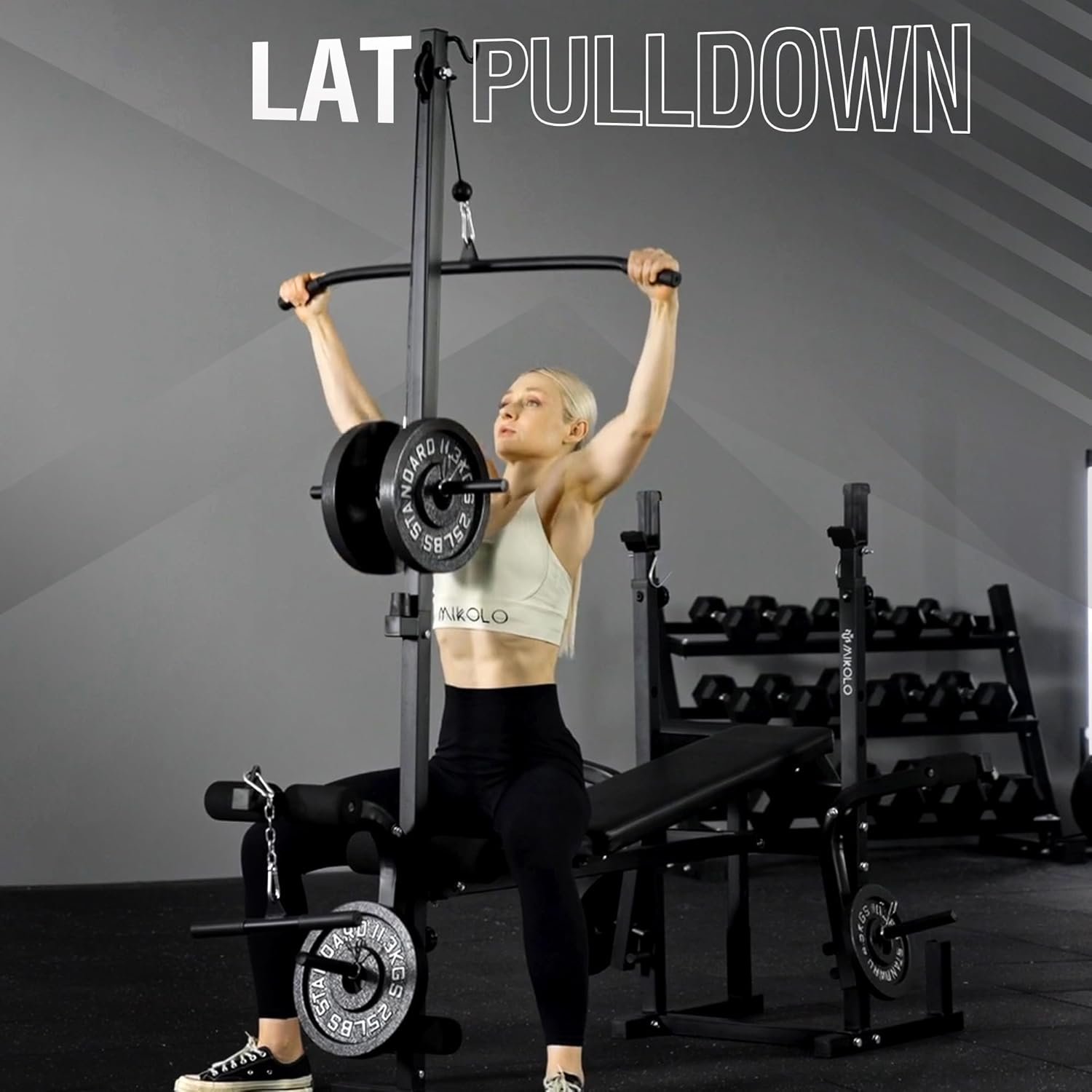 Mikolo 8 in 1 Olympic Weight Bench Set with Leg Extension and Leg Curl, Multi-Function Bench Press Set with Preacher Curl Pad and Chest Fly, Full-Body Strength Training Equipment - Image 4