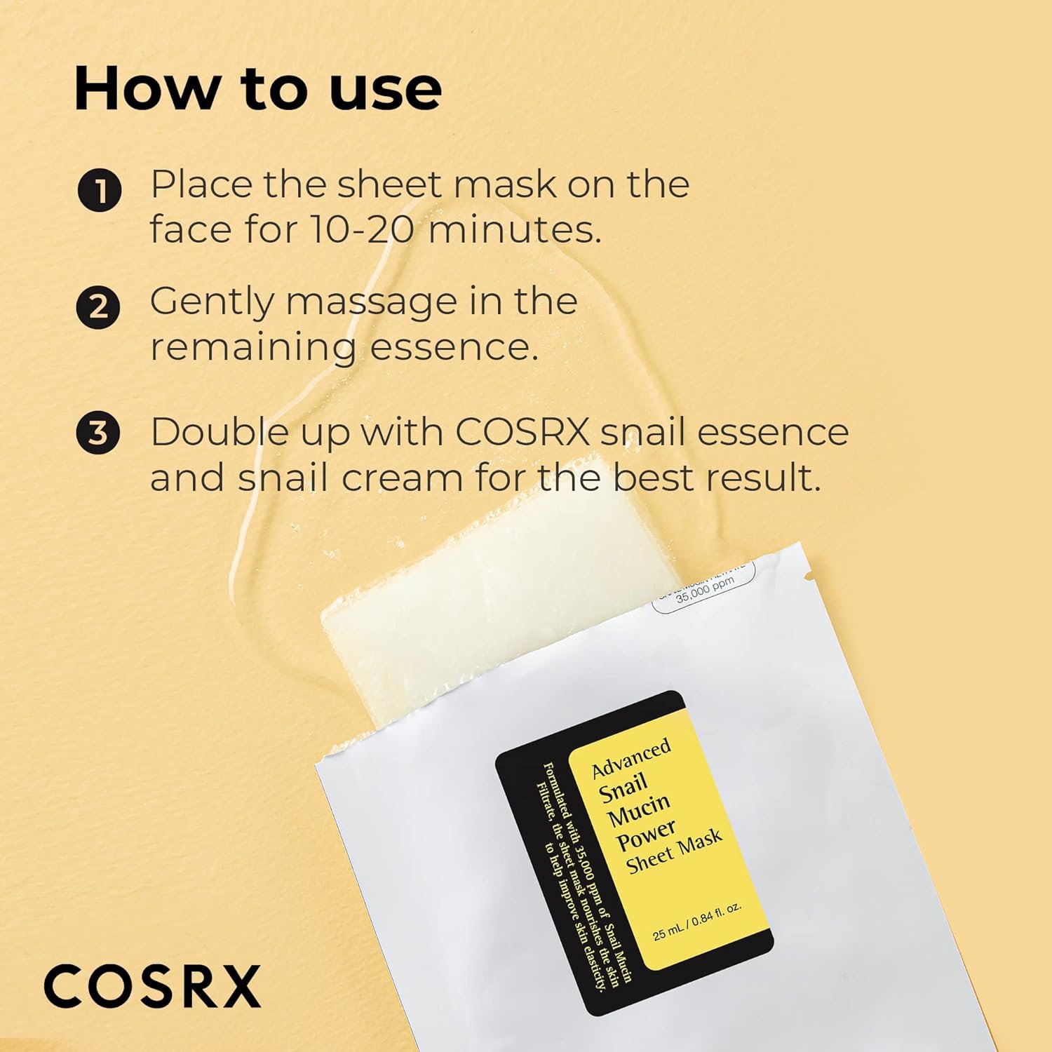 COSRX Snail Mucin Sheet Mask 10 EA with Snail Mucin Serum, Self Care, Face Masks for Dry, Sensitive Skin, Not Tested on Animals, No Parabens, No Sulfates, Korean Skin Care - Image 4