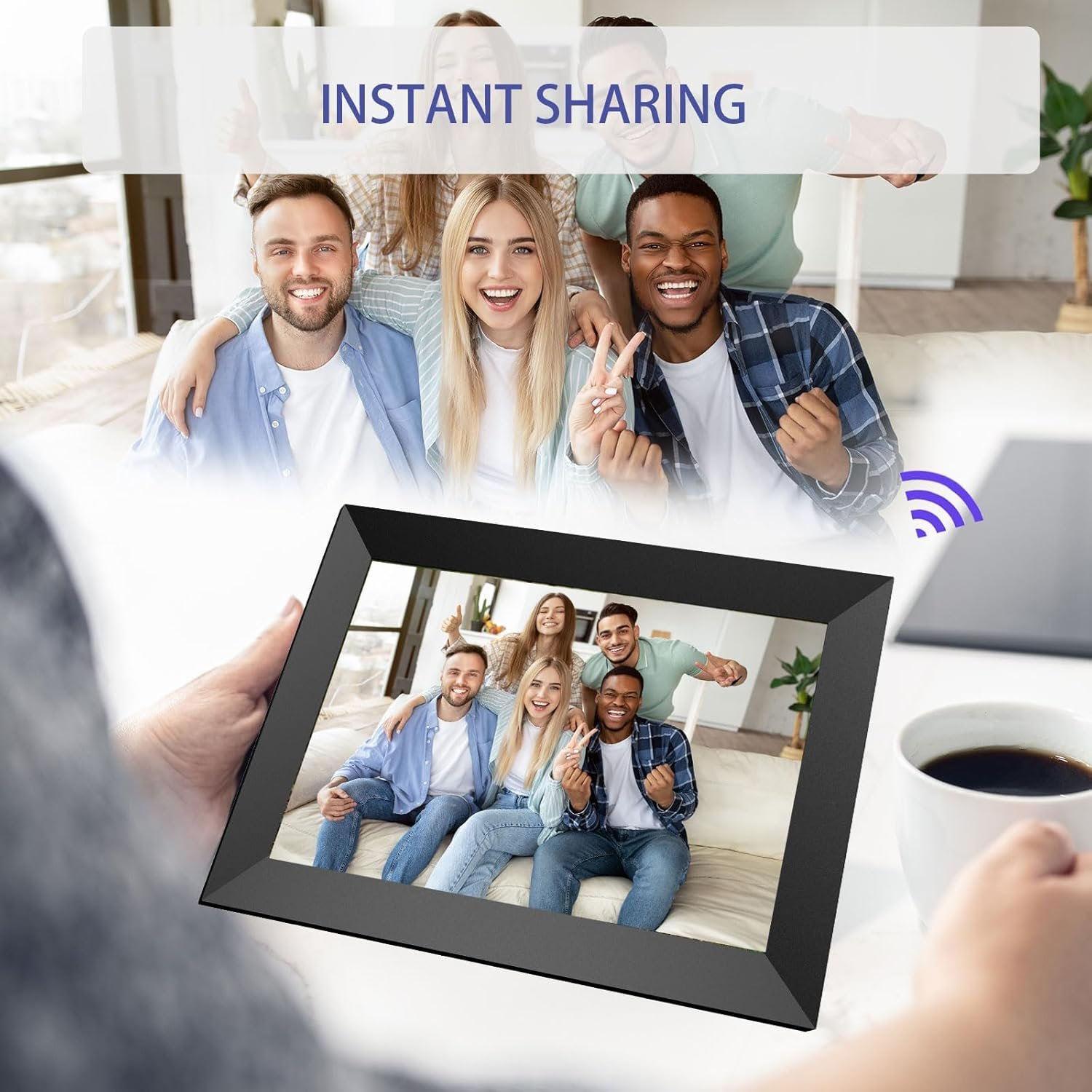 10.1 Inch WiFi Digital Picture Frame - Digital Photo Frame,1280x800 IPS HD Touch Screen, Auto-Rotate,Built-in 32GB Storage, Share Photos and Videos Easily from app Anywhere - Image 5