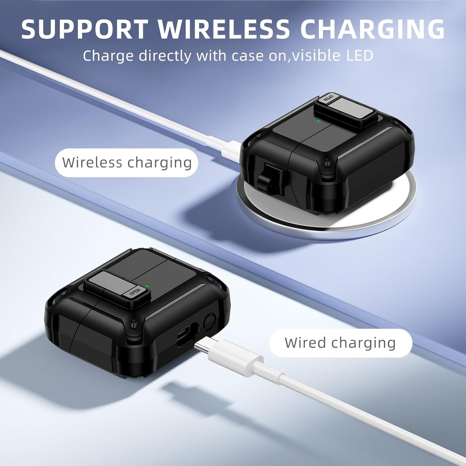 GEAK Case Compatible with Galaxy Buds 3 Pro Case/Samsung Galaxy Buds 3 Case with Carabiner & Cleaning Kit, Full Protective Hard Cover Shell with Secure Lock Clip for Galaxy Buds 3 Men Women, Black - Image 7