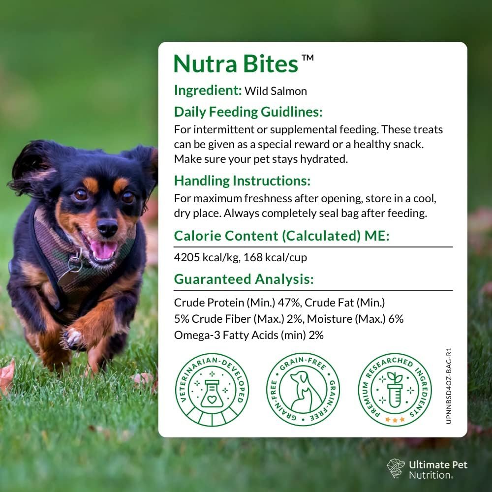 ULTIMATE PET NUTRITION Nutra Bites Freeze Dried Raw Single Ingredient Treats for Dogs Duo Pack, Chicken Breast + Salmon - Image 2