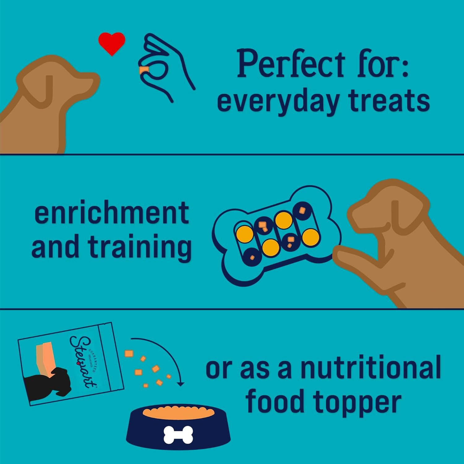 Stewart Single Ingredient Freeze Dried Raw Dog Treats, Wild Salmon, 9.5 Ounce Resealable Tub, Training Treats or Meal Topper Dogs, High Protein, Grain Free, Gluten Free - Image 7