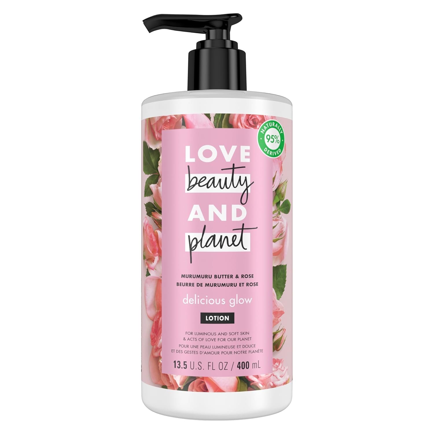Love Beauty and Planet Delicious Glow Body Lotion Murumuru Butter & Rose for Soft, Glowing Skin Natural Ingredients, Plant-Based Moisturizers, Vegan, Cruelty-Free 13.5 oz - Image 2