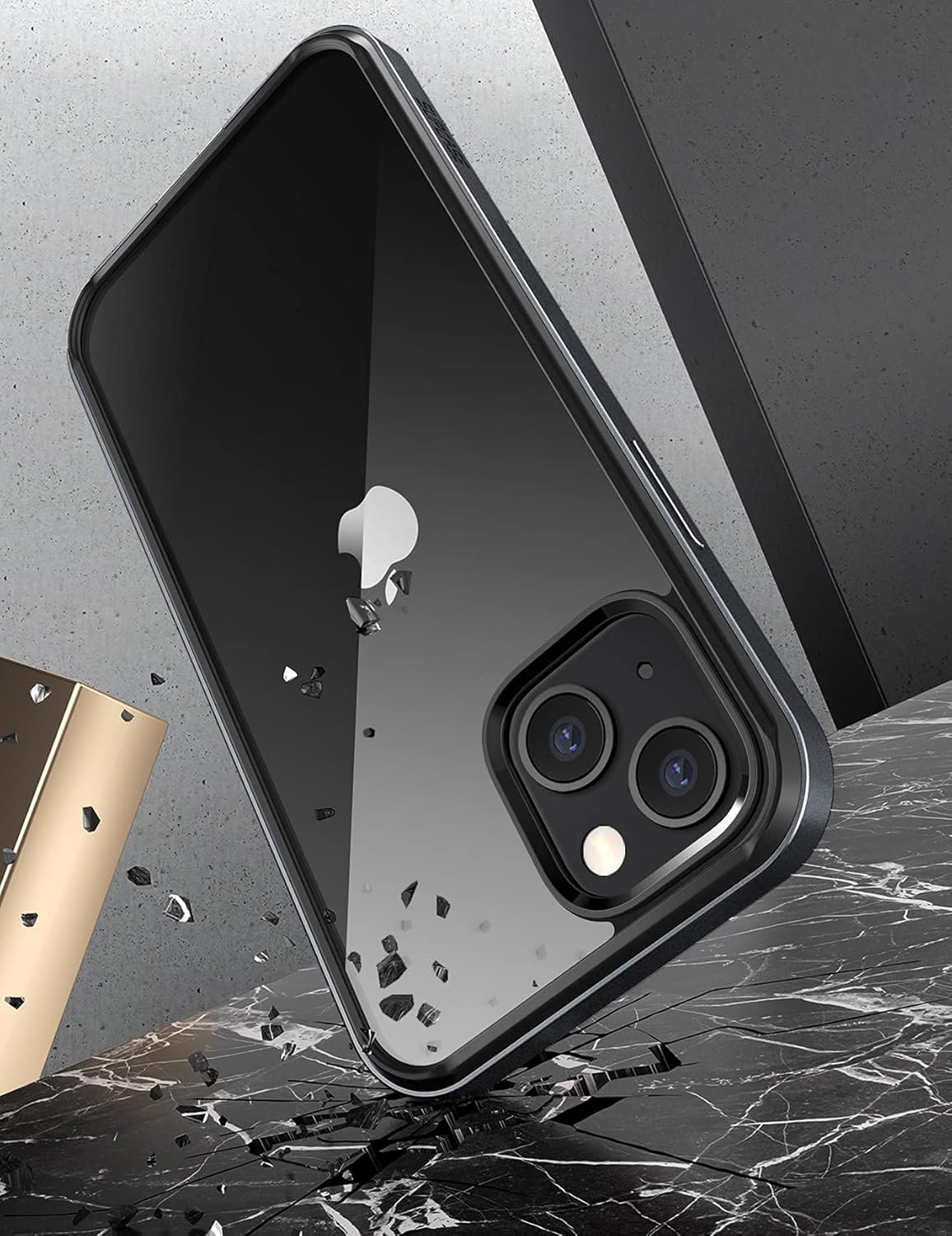 SUPCASE Unicorn Beetle Edge Series Case for iPhone 13 (2021 Release) 6.1 Inch, Slim Frame Clear Case with TPU Inner Bumper & Transparent Back (Black) - Image 6