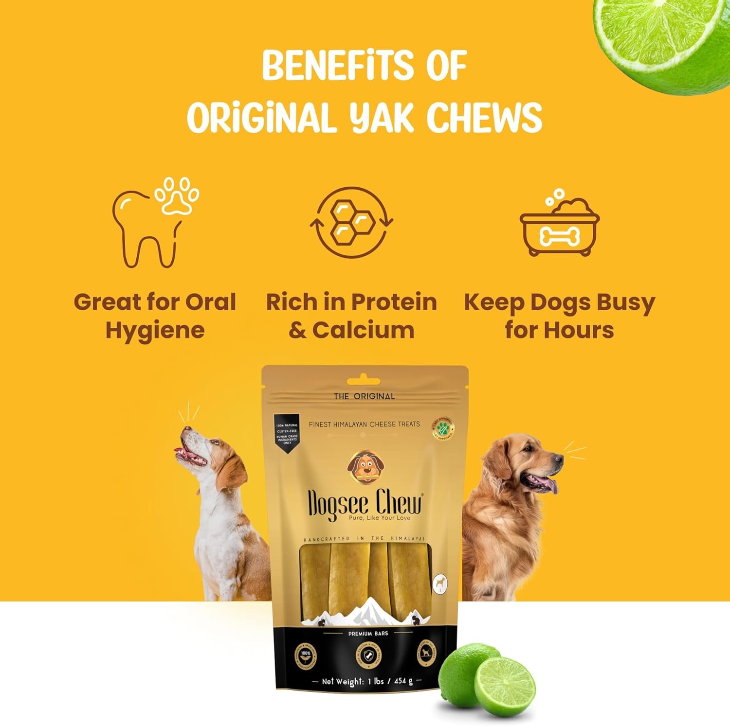 Dogsee Original Himalayan Yak Cheese Chews 1lb (Large - 4 Chews) | Breath Freshener for Dogs | Long Lasting Dental Dog Chews | Labrador Retriever | German Shepard | Rottweiler - Image 4