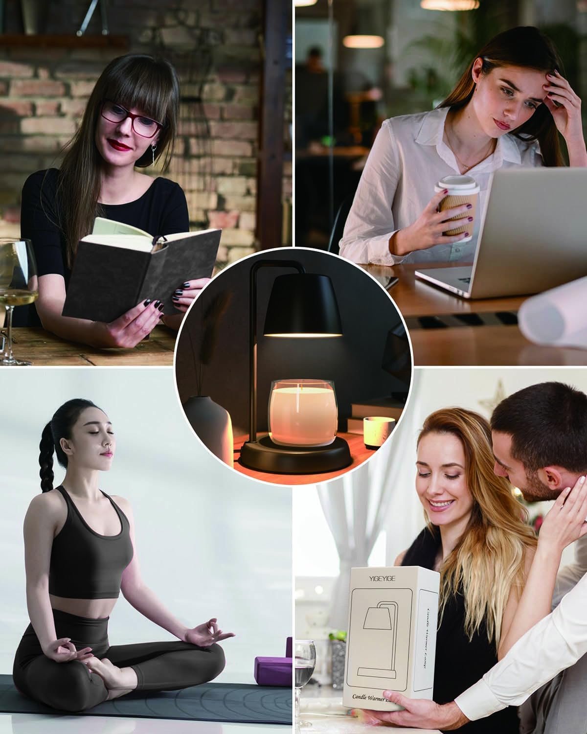 Black Candle Warmer Lamp with Timer and Dimmer for Jar Candles - Perfect Home Decor Gift for Women, Daughters, Moms - Includes 2 Bulbs - Image 7