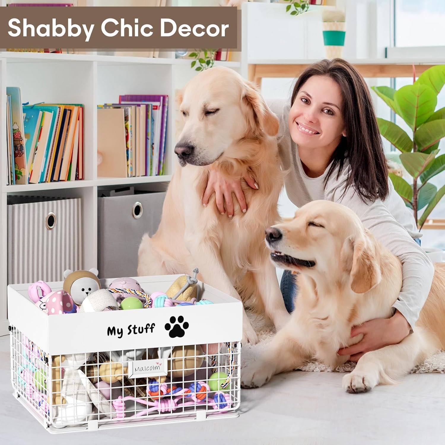 Dog Toy Box- Metal Large Dog Toy basket for Small Dog - Dog Toy Storage Bin for Pet - Personalized Large Dog Toy Basket for Puppy and Pet- Dog Toy Organizer Holder Boxes for Living Room - Image 8