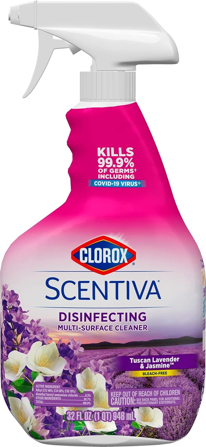 Clorox Scentiva Multi Surface Cleaner Spray, 32 OZ (Variety Pack) Tuscan Lavender and Jasmine & Tahitian Grapefruit Scents - Image 3