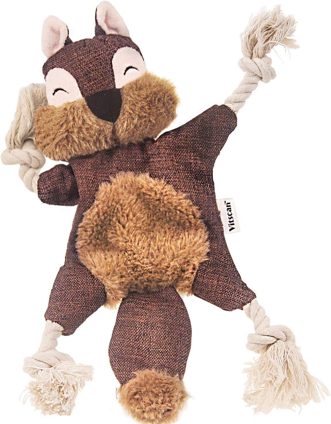 Durable Dog Toys for Aggressive Chewer Squeaky Indestructible Puppy Toys Tough Dog Squeaky Toys No Stuffing Crinkle Dog Toy, Rope Knots Puppy Chew Teething Toys, Sturdy Squirrel Interactive Pet Toy - Image 2