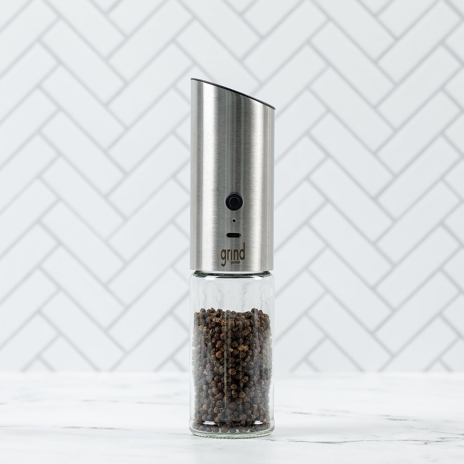 Automatic Electric Salt or Pepper Grinder Mill, USB Rechargeable, Adjustable Coarseness, One-Handed Operation, Stainless Steel - Image 6