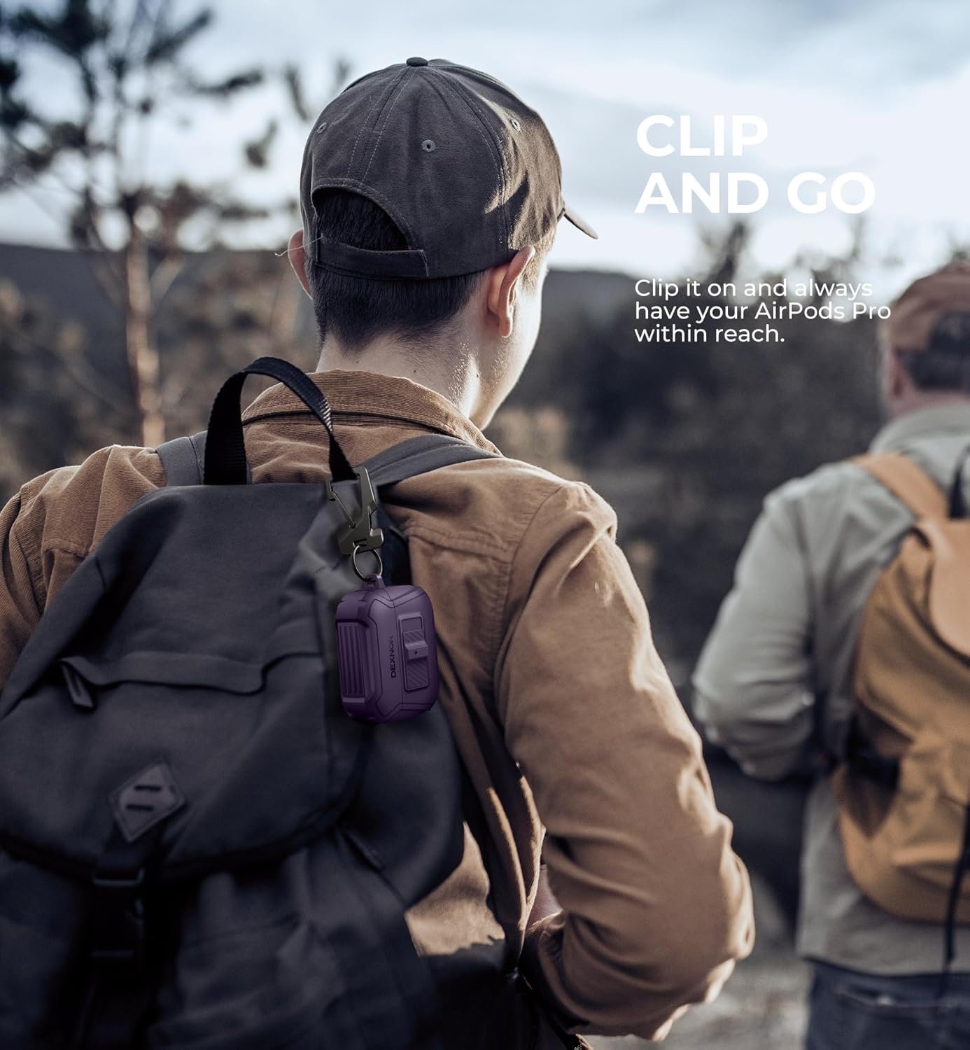 Dexnor Magnetic Case for AirPods Pro 2nd/1st Generation (2023/2022/2019), Compatible with MagSafe, Drop-Proof Lock Full-Body Shockproof Hard Protective Cover Rugged Bumper Cases Purple - Image 8