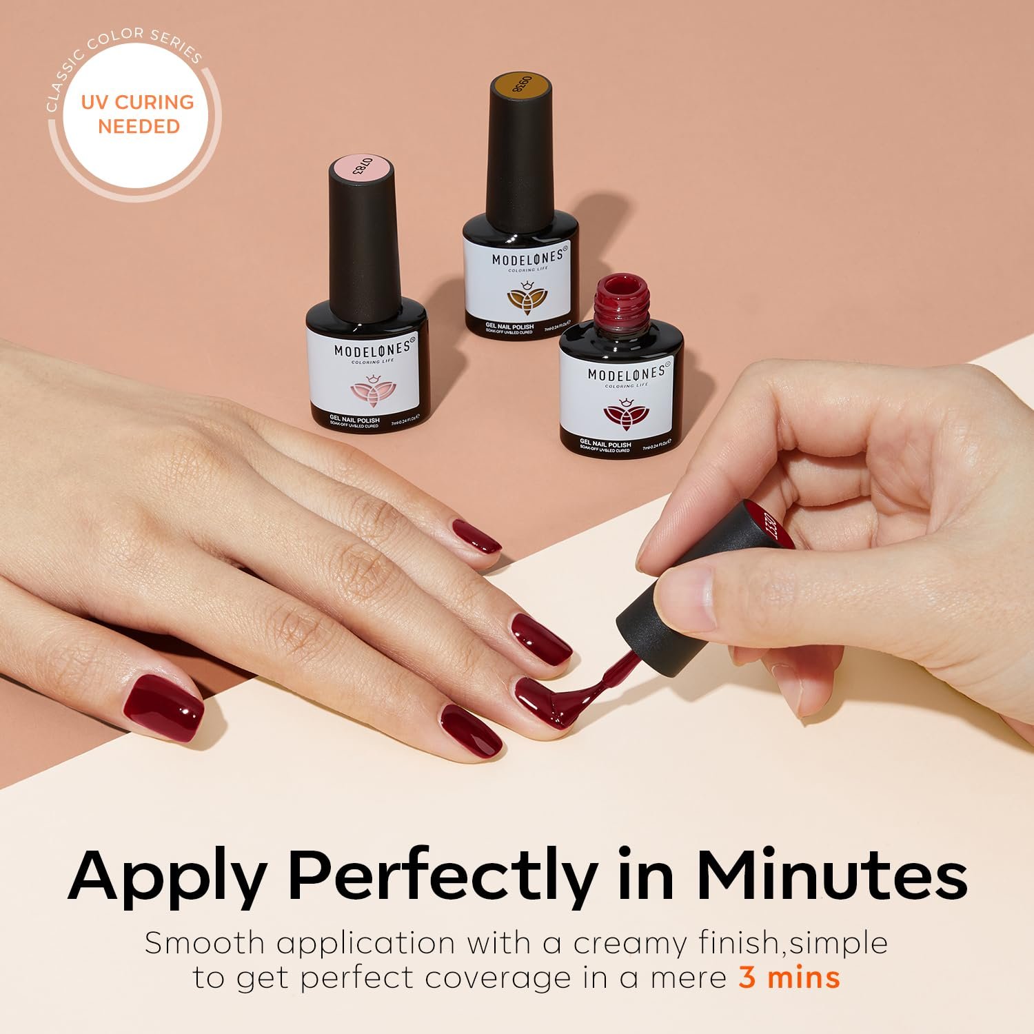 modelones 32 PCS Gel Nail Polish Set, 28 Colors Fall Winter Gel Polish with No Wipe Base Coat, Glitter & Glossy & Matte Top Coat Black Brown Red Purple Soak Off LED Nail Art Kit Salon at Home - Image 10