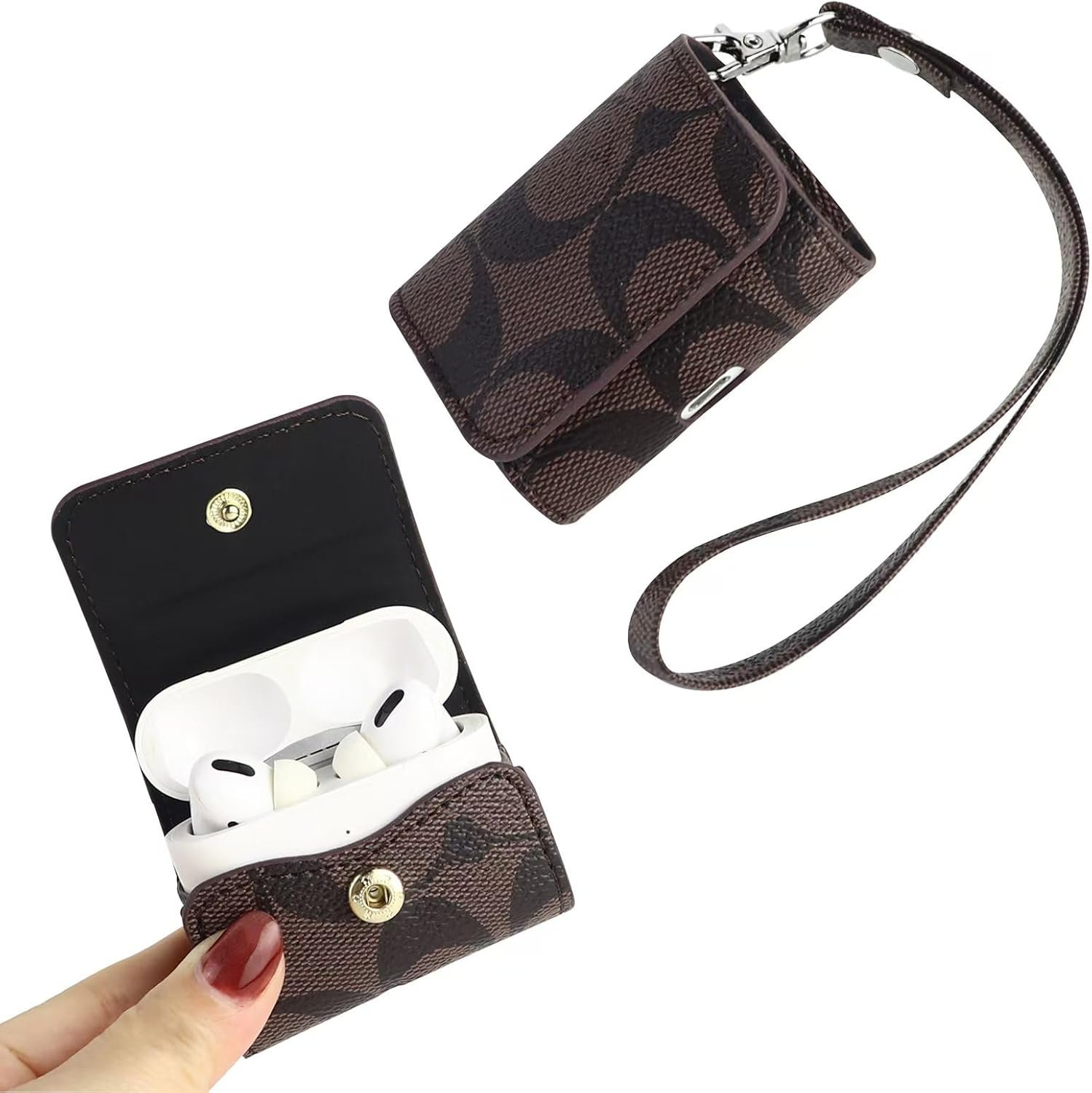 for AirPods Pro 2nd/1st Generation Case Cover, Newest Leather Full Body Shockproof Hard Shell Protective Cover for AirPods Pro 2/Pro Case for Women Men (B) - Image 3