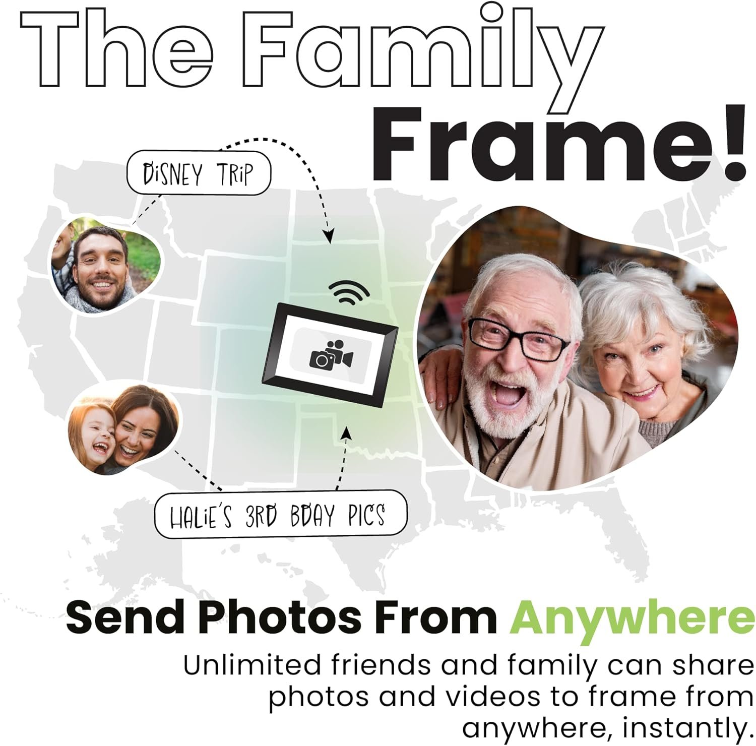 PhotoSpringㅤ 10 inch WiFi Digital Picture Frame | Send Photos by Email, Web or Our Free App | Electronic Picture Frame with Touchscreen & 32GB Internal Memory | Easy Setup | Play Videos up to 5 min - Image 3