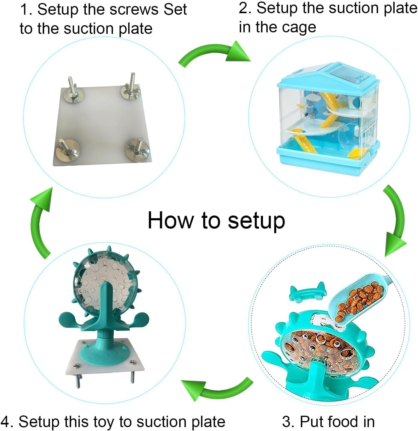 Small Animal Treat Ball Toy, 360° Rotating Hedgehog Toys with Suction Cup, Hedgehog Enrichment Toys, Hedgehog Supplies, Hedgehog Cage Toys, Rat Enrichment Toys, Hamster Toys - Image 6