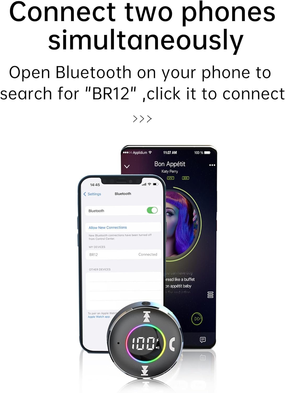 LAICOMEIN Bluetooth Receiver for Car, Bluetooth 5.3 AUX Adapter with LED Battery Display and Ambient Light, Wireless Audio Receiver for Car/Home Stereo/Speaker/Wired Headphones (Silver) - Image 5