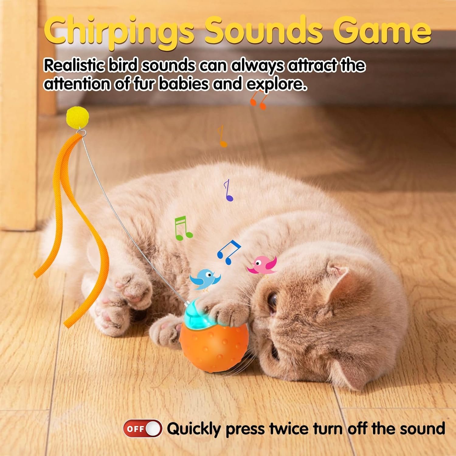 Interactive Cat Toys Balls, Automatic Moving Cat Toys for Indoor Cats, Self Rotating Ball with Motion Activated, Electric Cat Mouse Toys, USB Rechargeable - Image 5