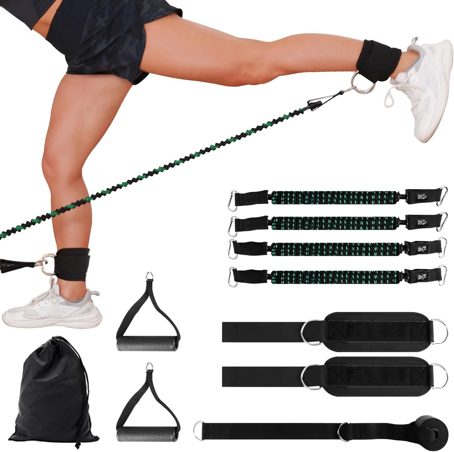 Ankle Resistance Bands with Cuffs, Glute Kickback Ankle Strap Set for Kickbacks/Hip/Glute Home Workout equipment - Image 2