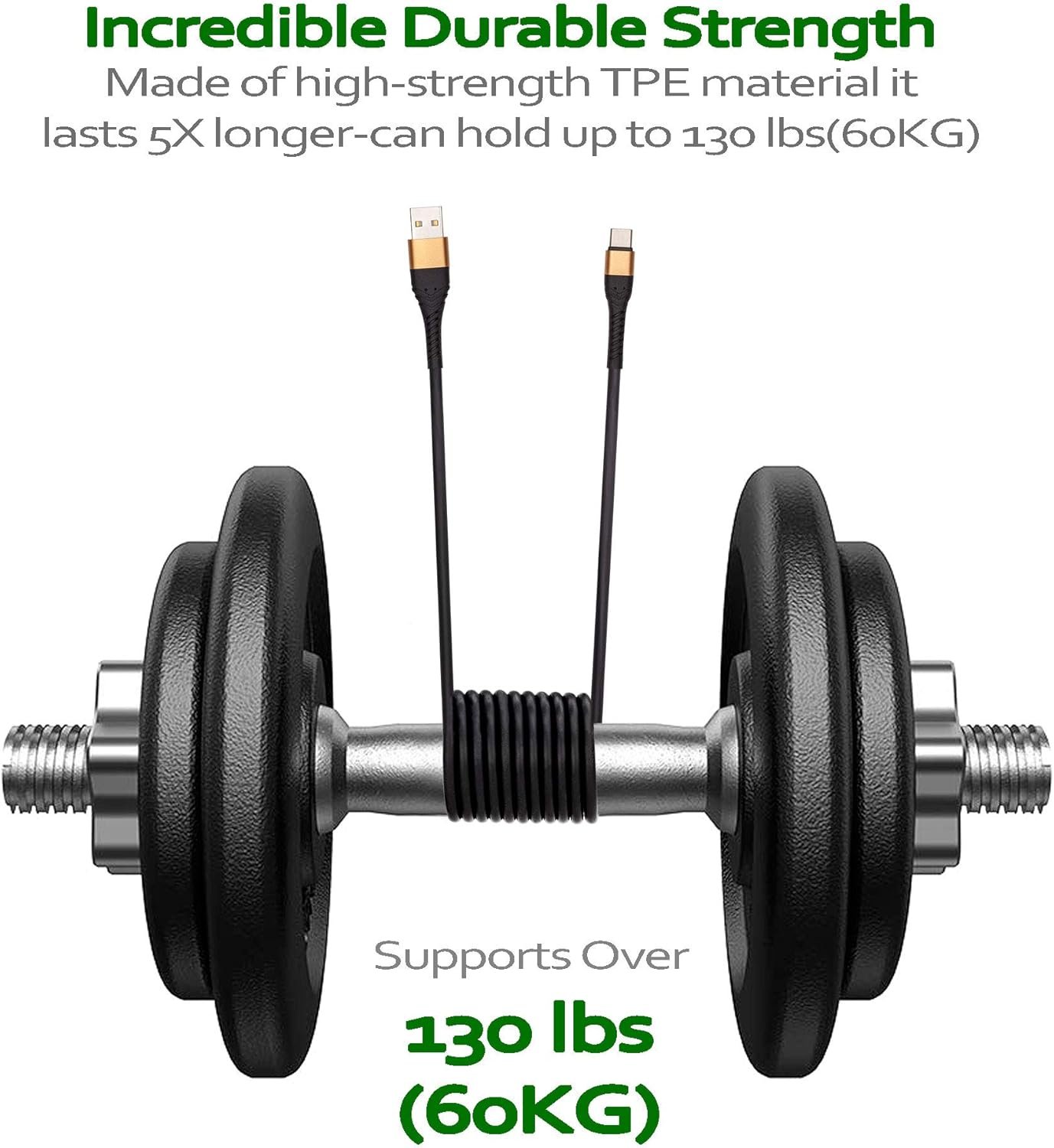 USB Type C Charger Cable Fast Charging 10ft,Extra Long 2Pack 10Foot USB A to USB-C Phone Charging Cord for Samsung Galaxy S20 S10 S10E S9 S8 Plus Note 10 9 8,Z Flip,LG V50 V40 V30 V20 - Image 9