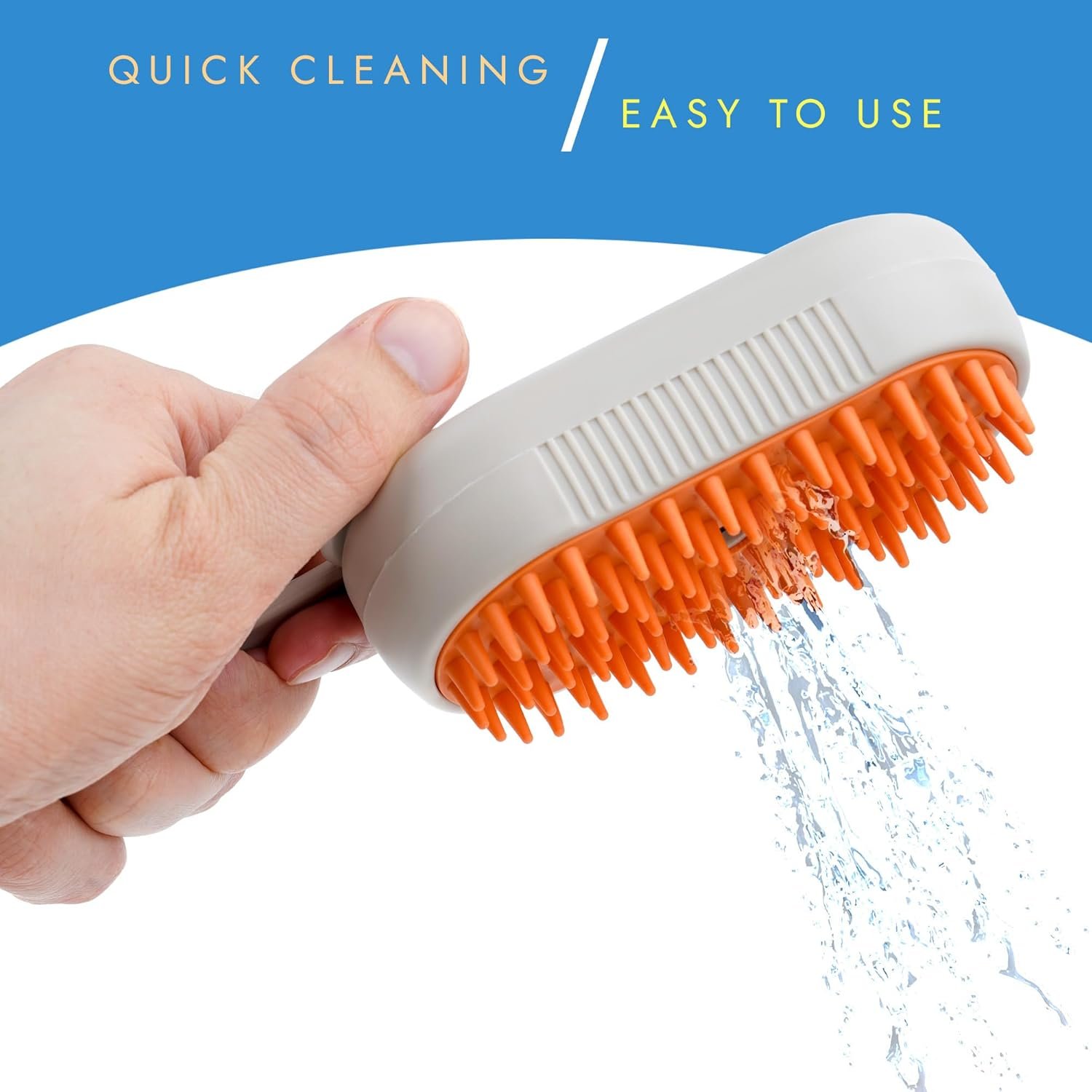 Pet Hair Removal Steam Brush with Enhanced Spray - Long Comb Steamy Brush for Shedding - Cloud Care Water Brush for Long & Short Hair - Ideal for Indoor Cats & Dogs - Image 6