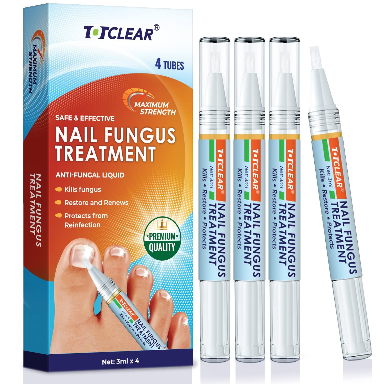 Nail Repair Pens for Toenail and Fingernail, Toenail Fungus Treatment, Nail Fungus Treatment For Toenail, Nail Repair, Fungus Nail Treatment, Toe Nail Fungus Treatment Extra Strength - 4 PENS - Image 2