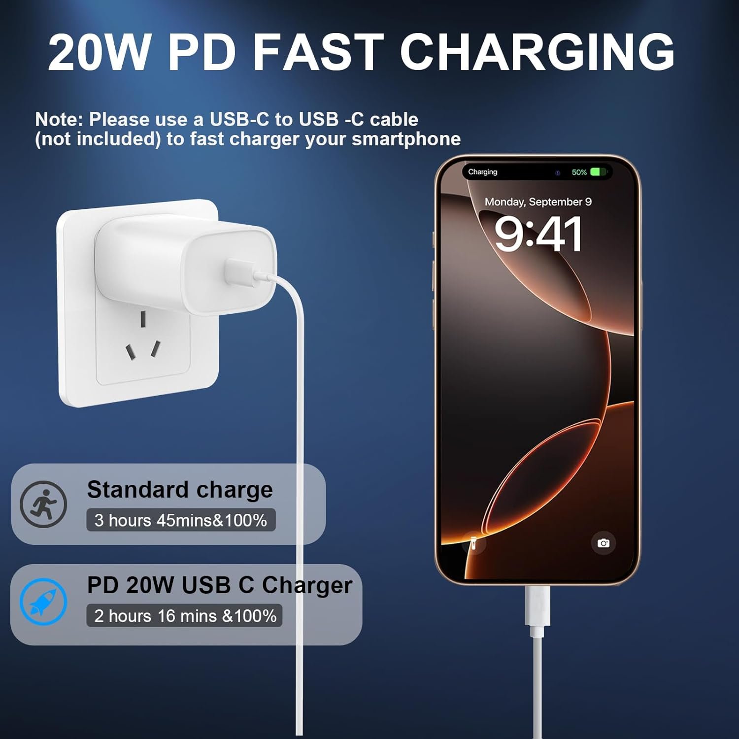 iPhone 16 15 Pro Max Charger Fast Charging,20W USB C Fast Charger Block iPhone 16 15 Charger Cord 10FT Long USB C Charging Cable for iPhone 16 15 Pro Max/15 Pro/15/15 Plus,iPad Pro 12.9"/11",iPad Air - Image 5