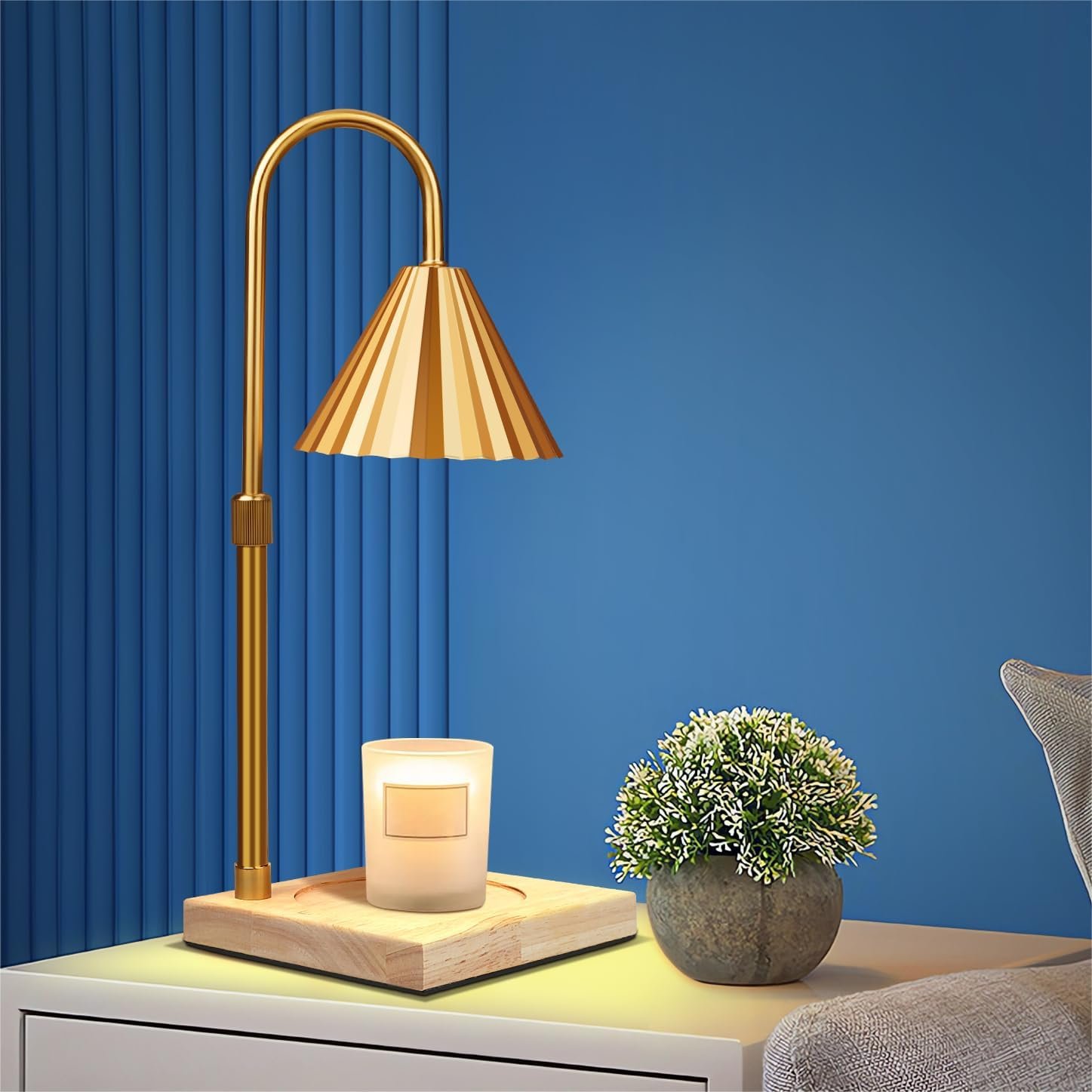 Cadrim Candle Warmer Lamp, Adjustable Height Dimmable Candle Lamp Warmer with 2 Bulbs 2H/4H/8H Timer Electric Wax melt Warmer Electric Candle Warmer for Bedroom Home Decor Christmas Festival Gift - Image 2