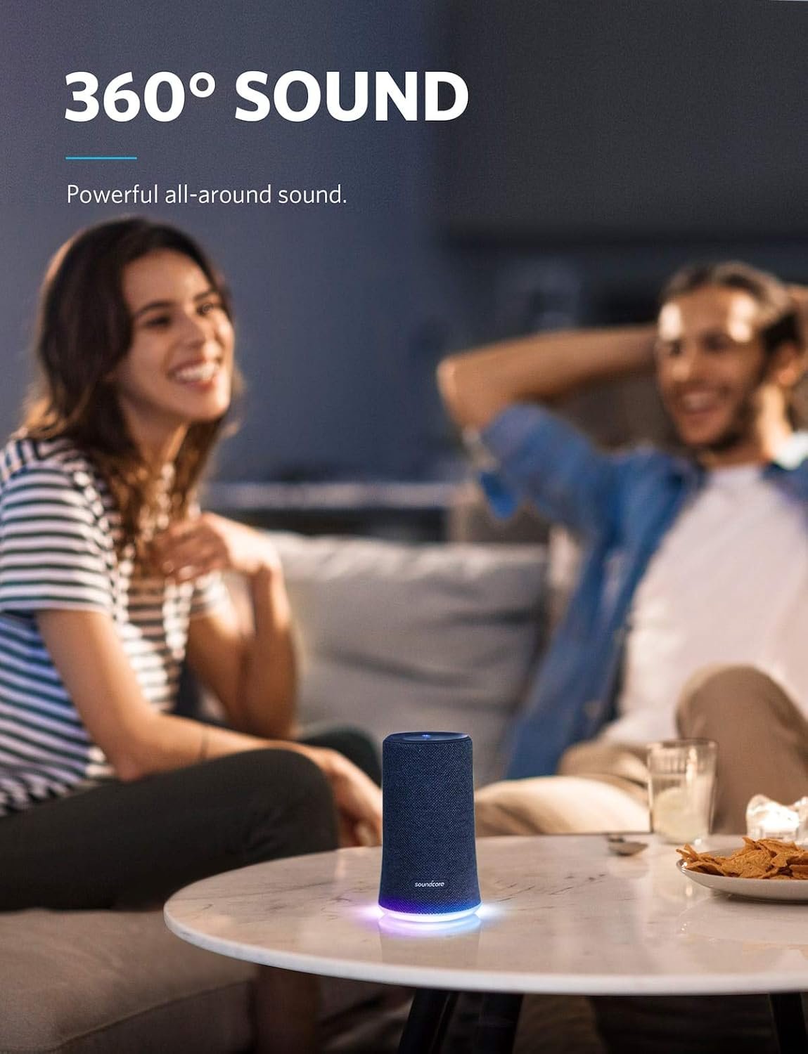 Soundcore Flare Wireless Speaker by Anker, Waterproof Party Speaker with 360° Sound, Enhanced Bass & Ambient LED Light, IP67 Waterproof and 12-Hour Battery Life-Blue - Image 3