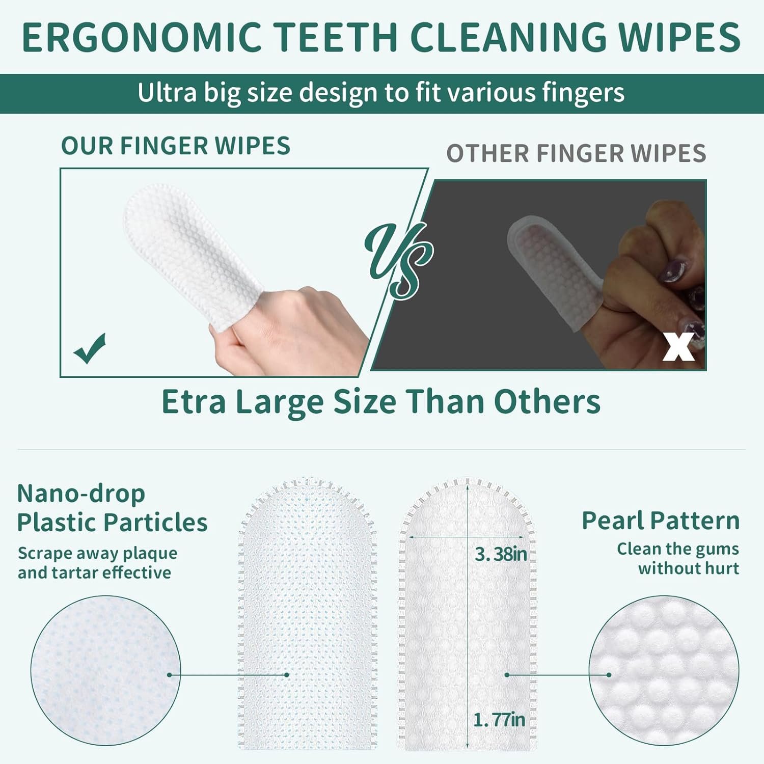 Teeth Cleaning Wipes for Dogs & Cats, Dog Tooth Brushing Kit Dog Dental Wipes, Reduces Tartar & Plaque Fresh Breath Dog Teeth Cleaning Finger Toothbrush, Disposable Gentle Dog Teeth Wipes, 120 Counts - Image 4