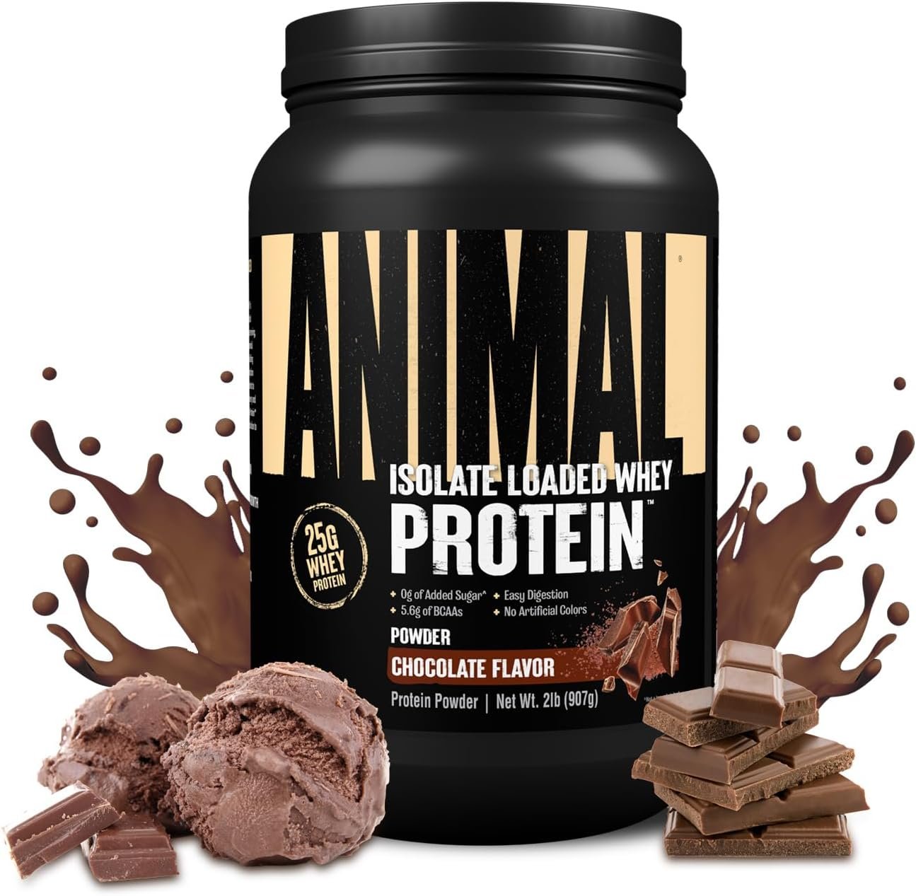 Animal Whey Isolate Protein Powder - Loaded for Pre & Post Workout Muscle Builder and Recovery with Digestive Enzymes for Men & Women - 25g Protein, Great Taste, Low Sugar - Chocolate 2 lbs - Image 2
