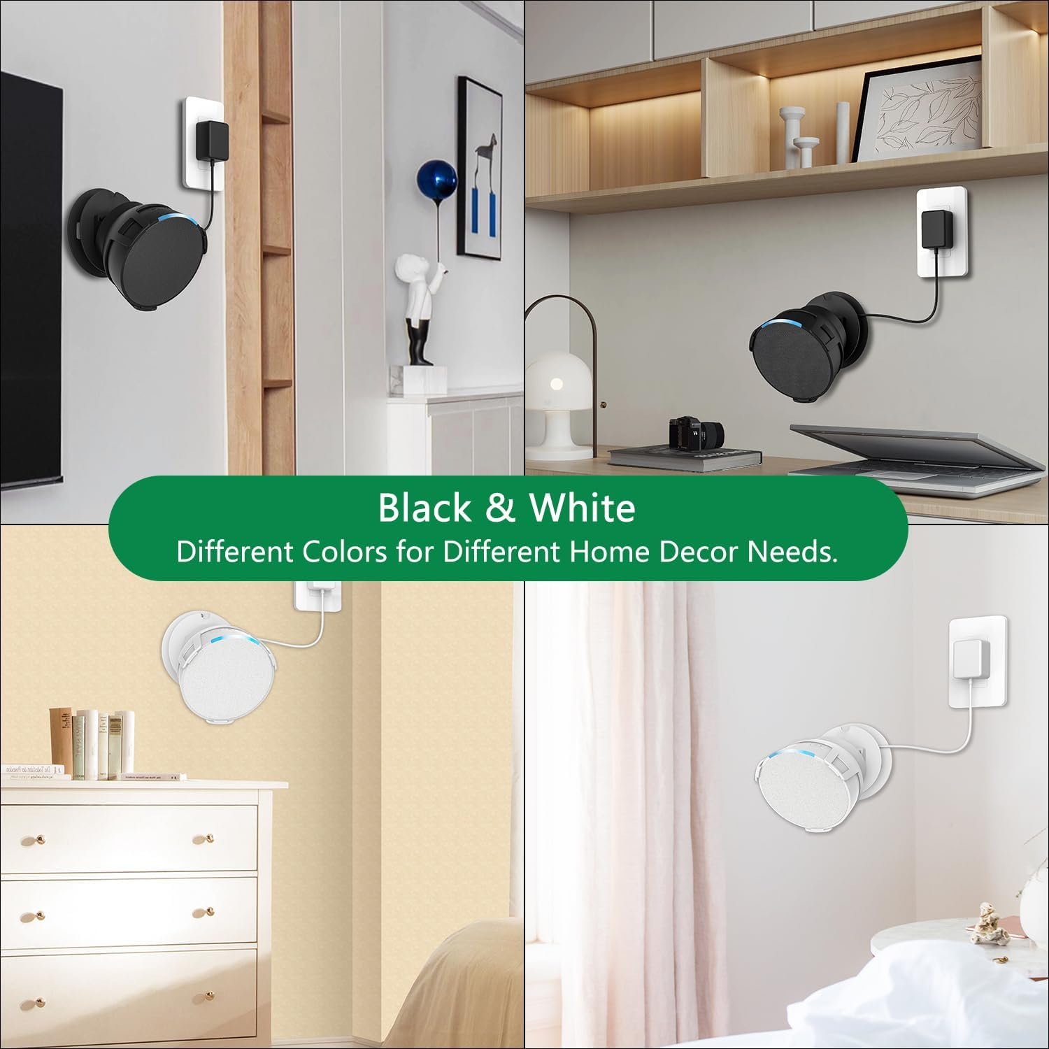 Echo Pop Stand, Wall Mount Holder for Echo Pop with Cable Management Shelf for Space-Saving and Easy Access - Perfect Bracket Shelf Accessories for Echo Pop Smart Speaker - Image 8