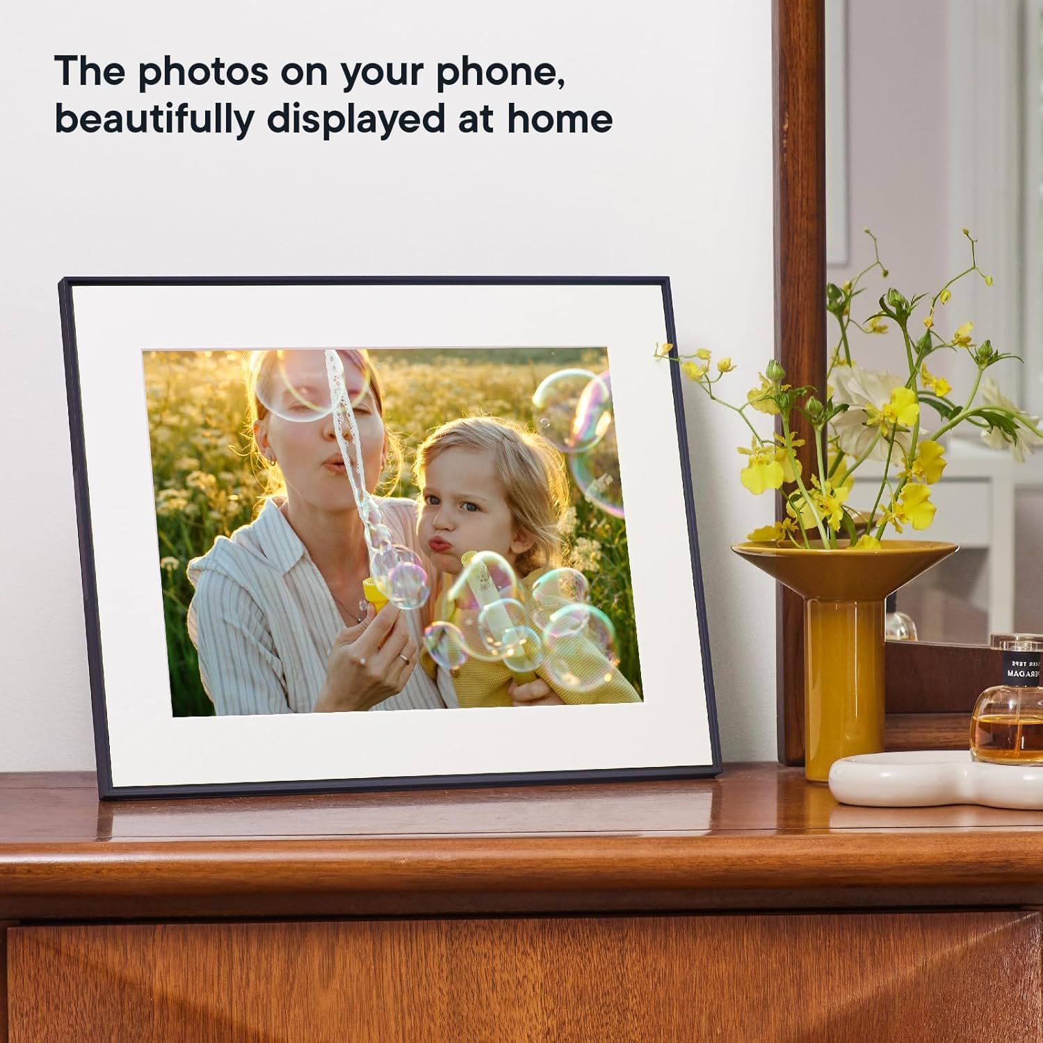 Aura Walden 15" WiFi Digital Picture Frame | Wirecutter's Best Digital Frame for Gifting | Send Photos from Your Phone | Quick, Easy Setup in Aura App | Free Unlimited Storage | Ink with White Mat - Image 7