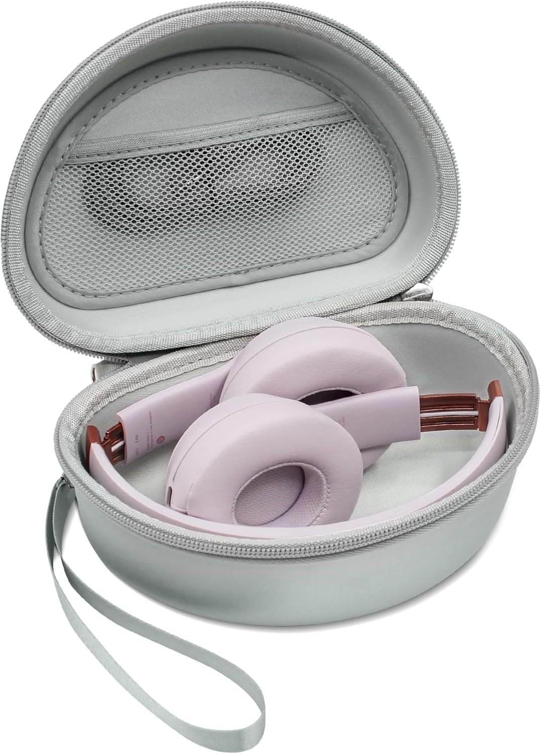 Hard Headphone Case for Beats Solo 4, Studio Pro, Solo 3, Studio 3, Solo 2,Over Ear Headphone Carrying Case with Storage Cable Bag Strap for Travel (Silver) - Image 2