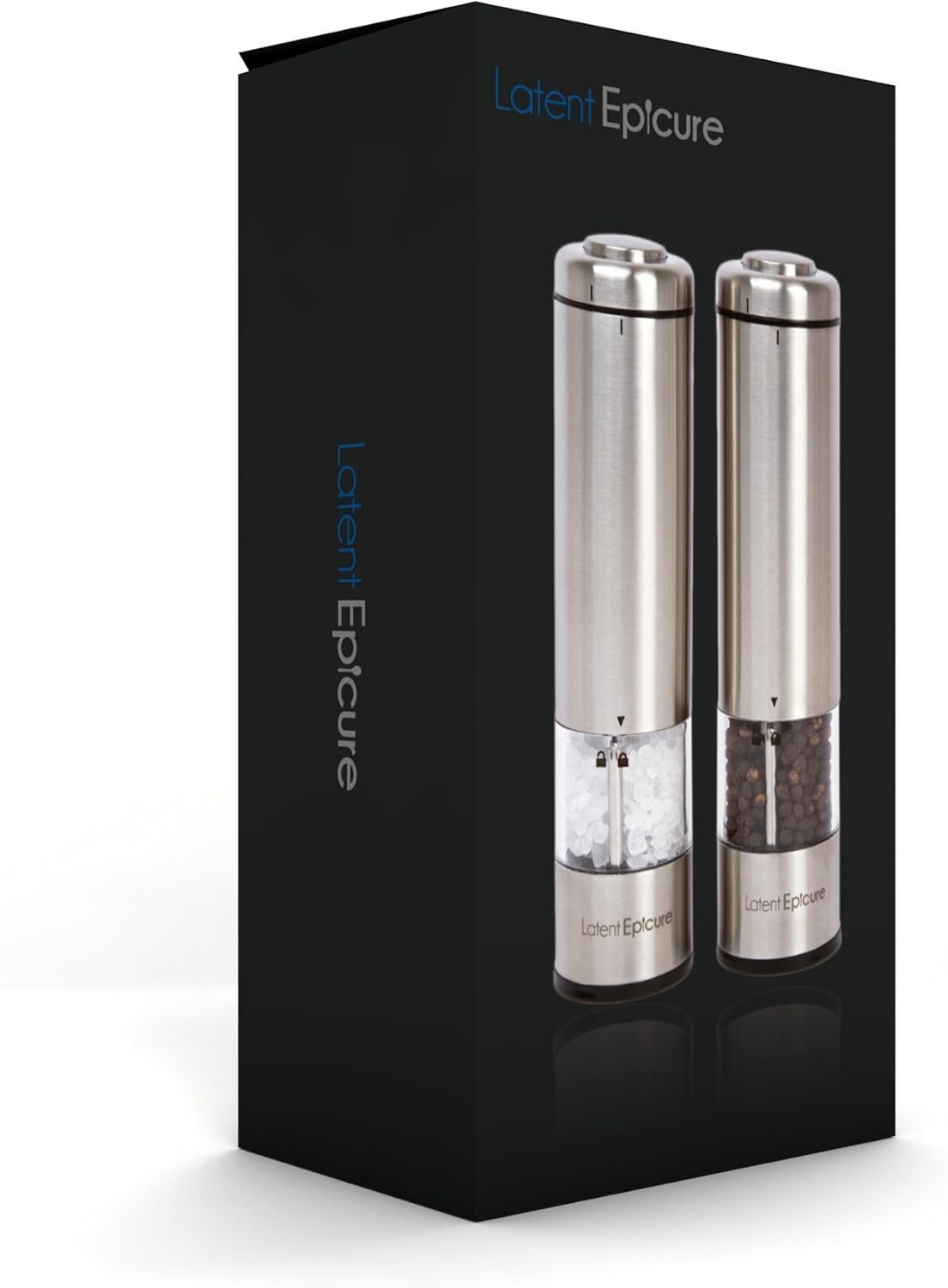 Electric Salt and Pepper Grinder Set (pack of 2) - Stainless Steel Battery Operated Salt & Pepper Mills with Light - Complimentary Mill Rest- One Handed Operation Adjustable Ceramic Grinders - Image 8