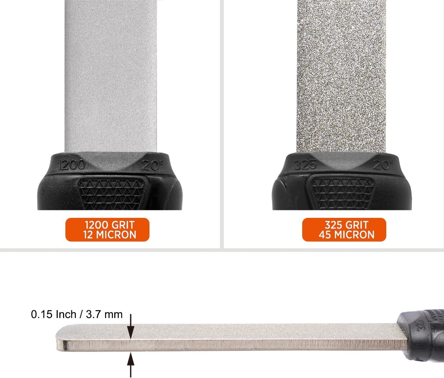 SHARPAL 121N Dual-Grit Diamond Sharpening Stone File Garden Tool Sharpener Coarse 325 / Extra Fine 1200 Grit for Sharpening Knife, Axe, Hatchet, Lawn Mower Blade, Loppers, Chisels, Spade, Drills - Image 5