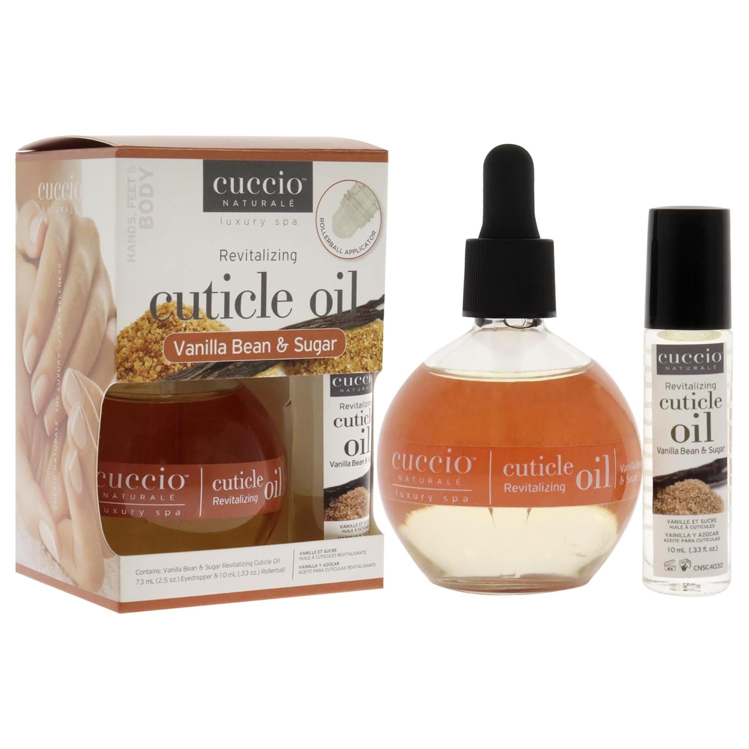 Cuccio Naturale Cuticle Revitalizing Oil Set - Hydrating Oils for Instant Cuticle Repair for Dry, Damaged Skin and Nails - Paraben and Cruelty-Free Formula - Vanilla Bean and Sugar Fragrance - 2 pc - Image 4