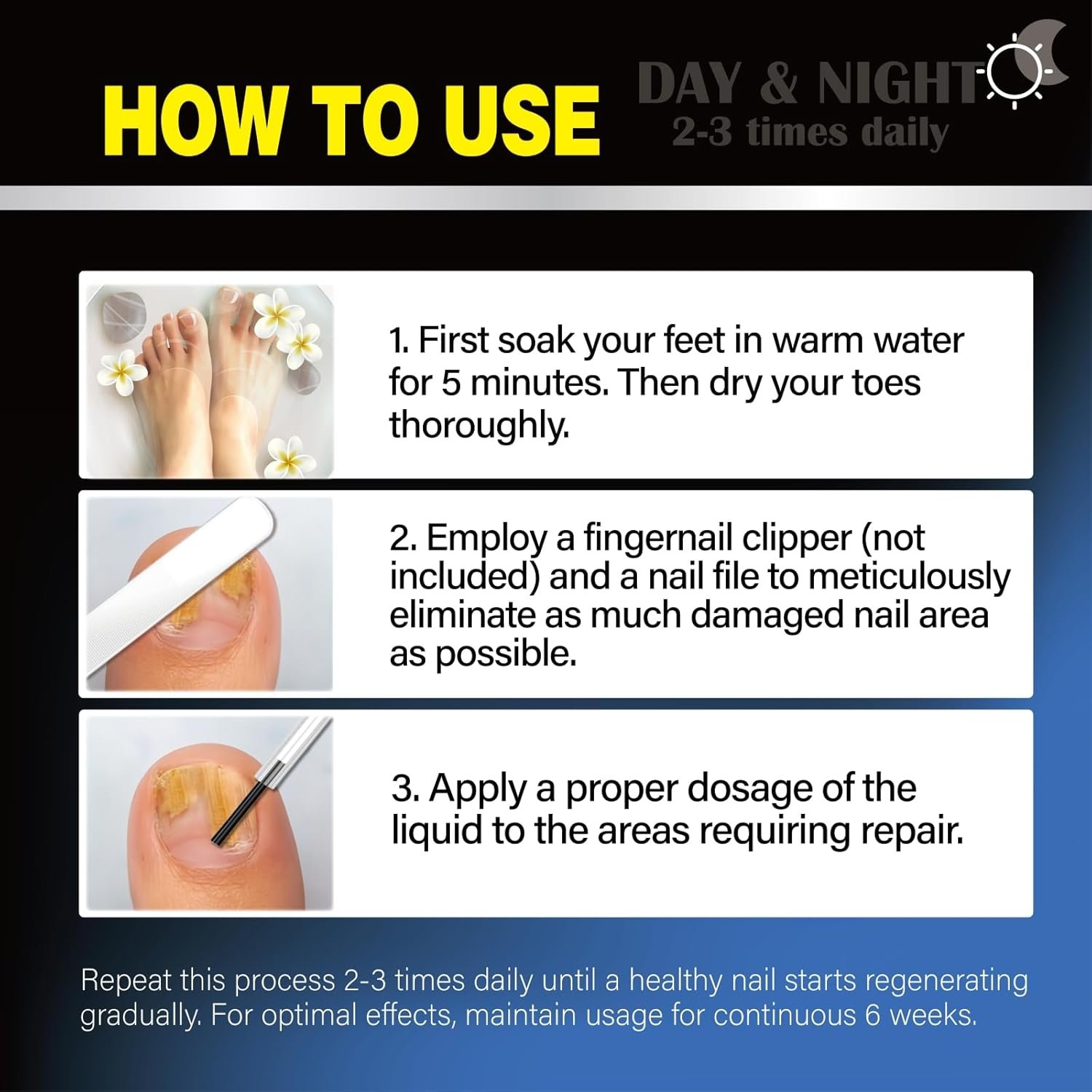 Toenail Fungus Treatment, Nail Fungus Treatment for Toenail, Nail Repair Solution, Fingernails Renewal Liquid For Damaged & Discoloration Nail, Nail Fungus Treatment, Safely and Gently - 30ML (1 FLOZ) - Image 6